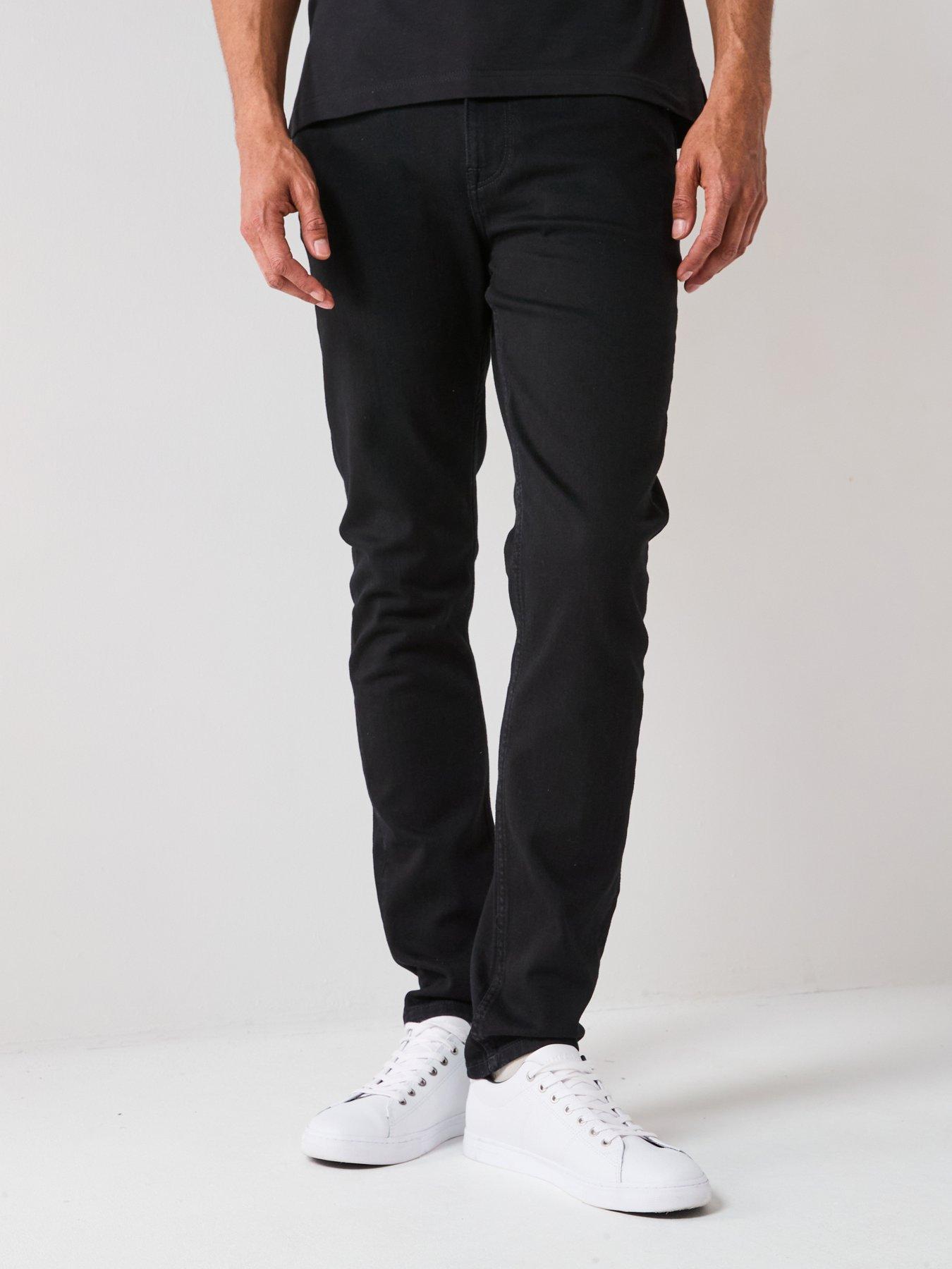  image of tommy-hilfiger-bleecker-slim-fit-burn-jeans-black