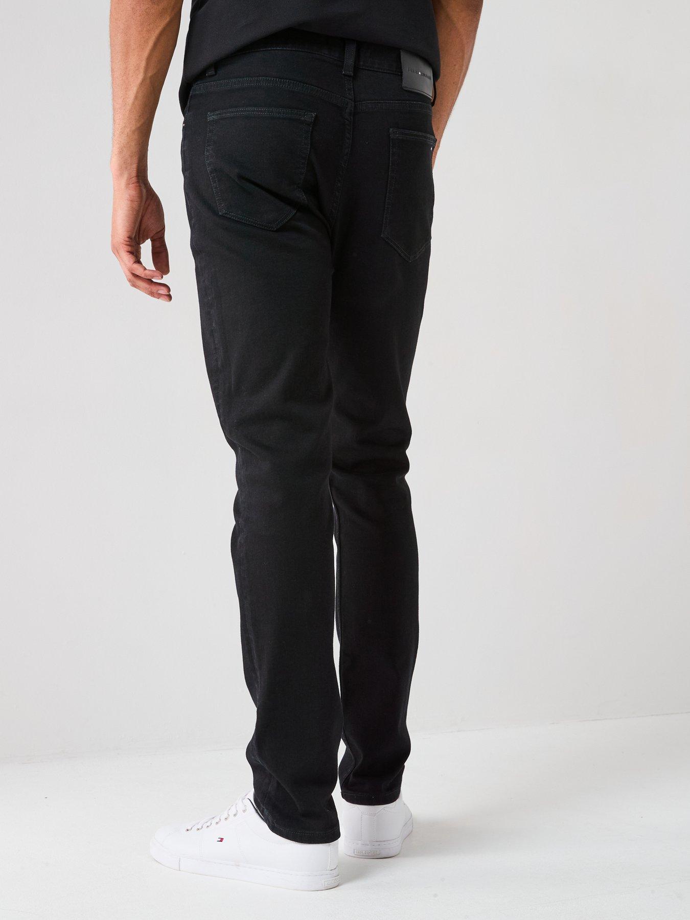  image of tommy-hilfiger-bleecker-slim-fit-burn-jeans-black