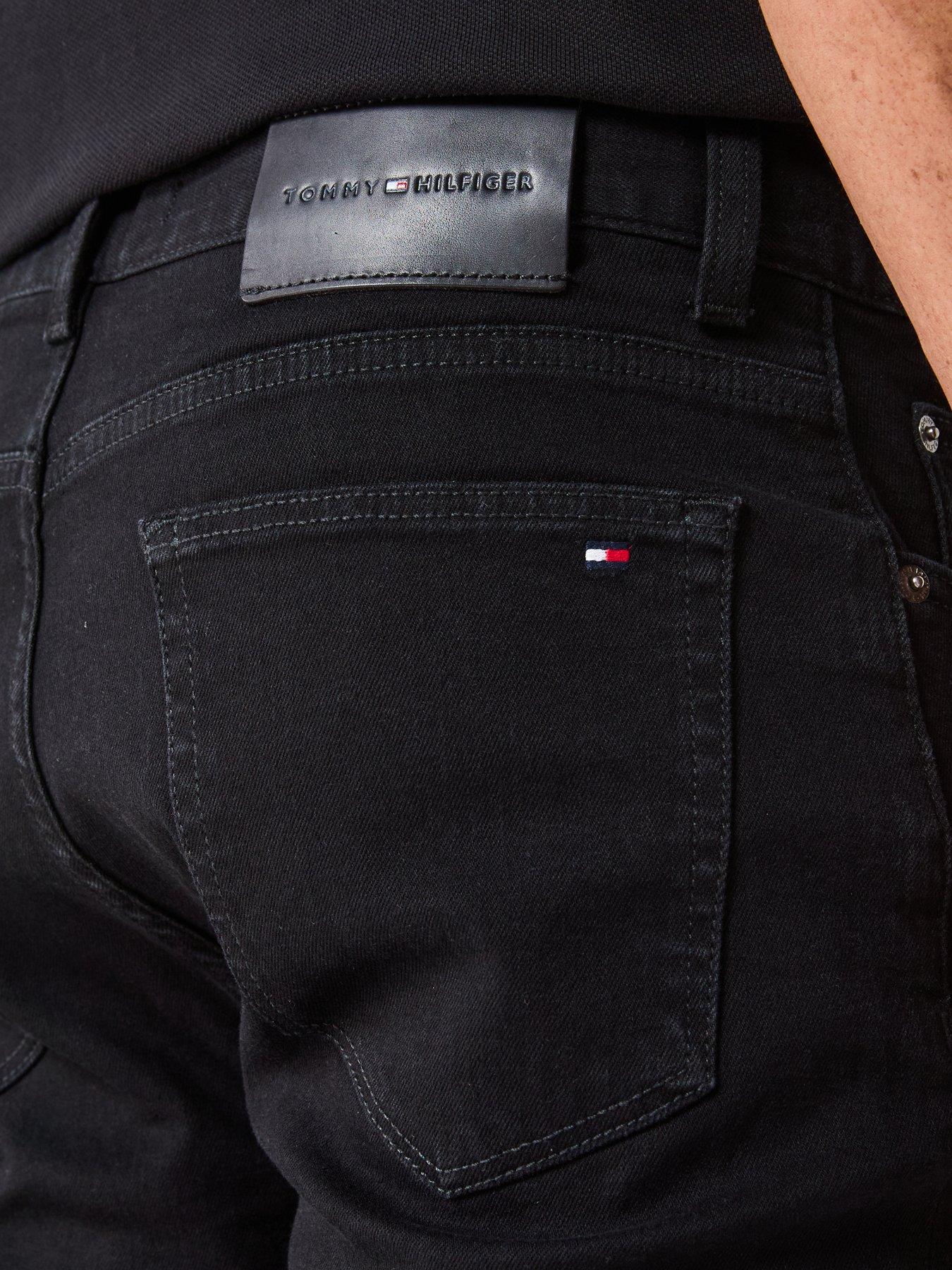  image of tommy-hilfiger-bleecker-slim-fit-burn-jeans-black