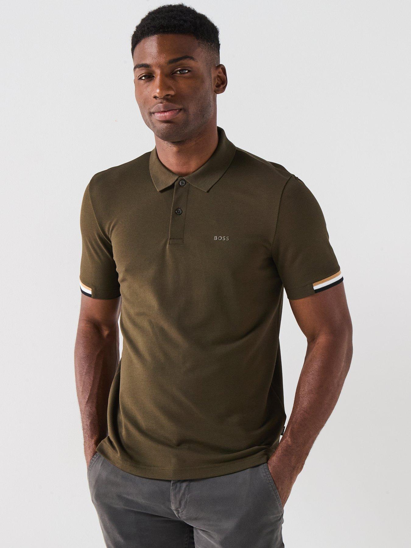 undefined Parlay 147 Regular Fit Corporate Sleeve Trim Polo Shirt - Khaki