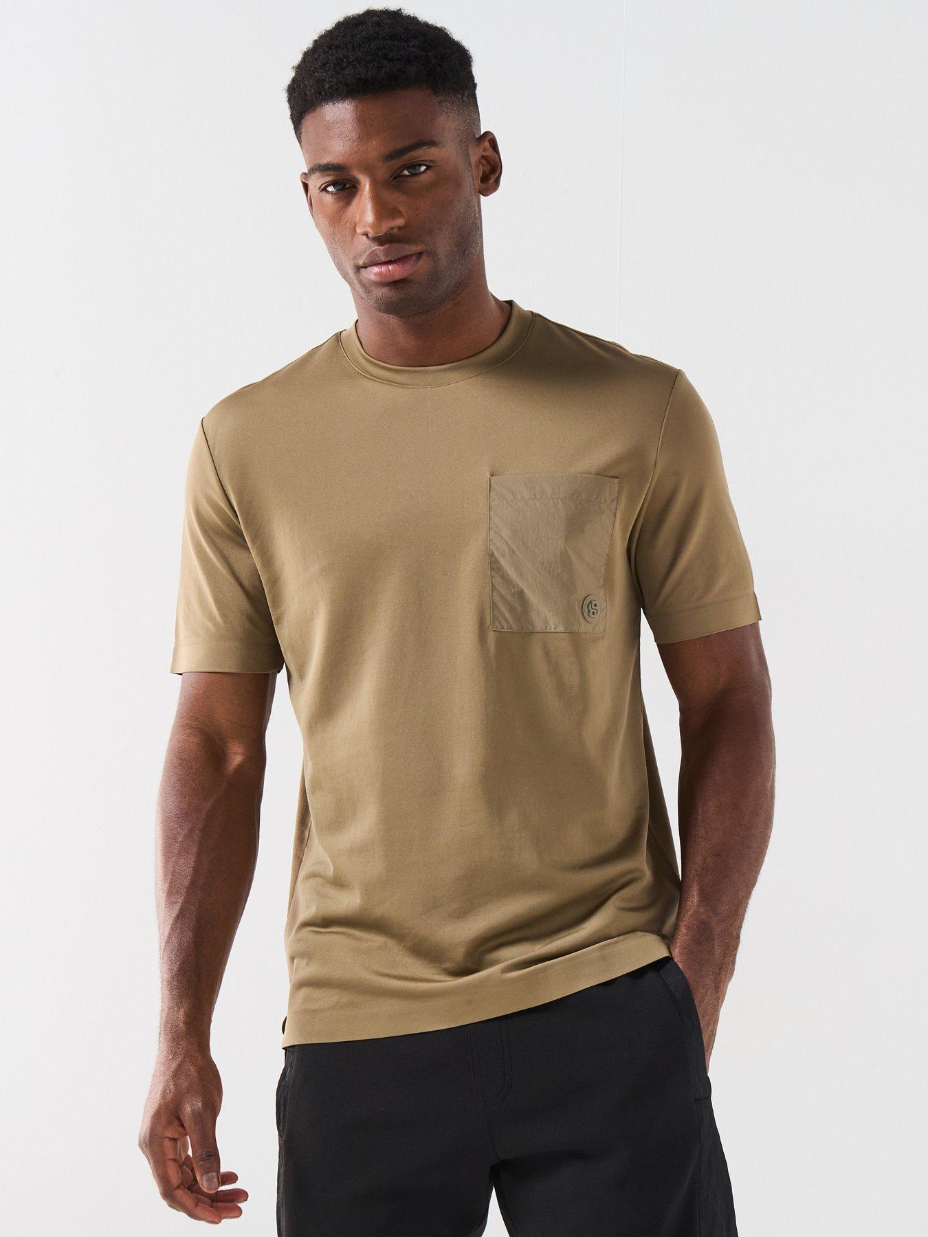 Image 1 of 6 of BOSS P-Taut 27 Regular Fit Pocket Bb T-Shirt - Brown