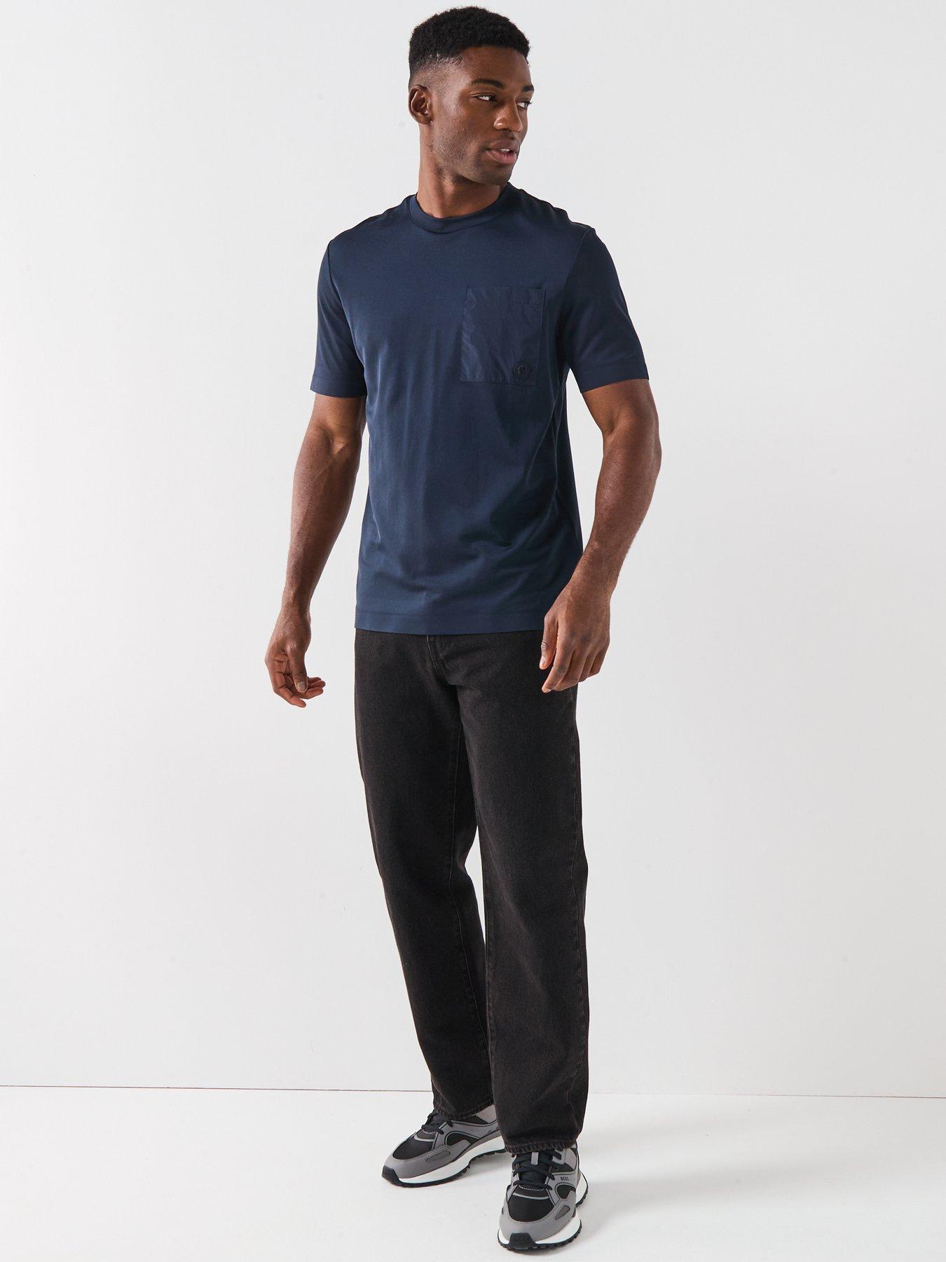 Image 3 of 6 of BOSS Crew Neck T-Shirt With Pocket - Navy