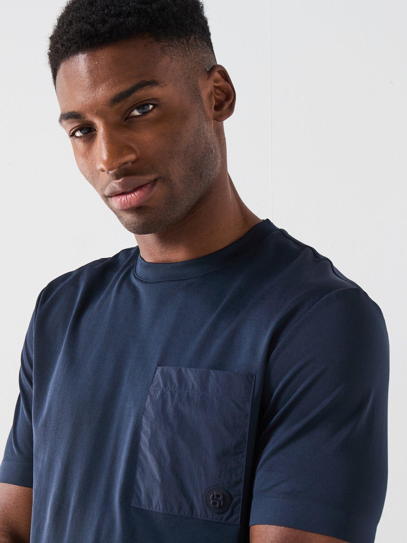 Image 4 of 6 of BOSS Crew Neck T-Shirt With Pocket - Navy