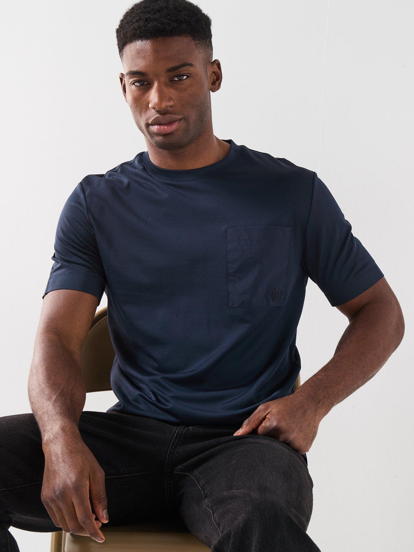 Image 6 of 6 of BOSS Crew Neck T-Shirt With Pocket - Navy