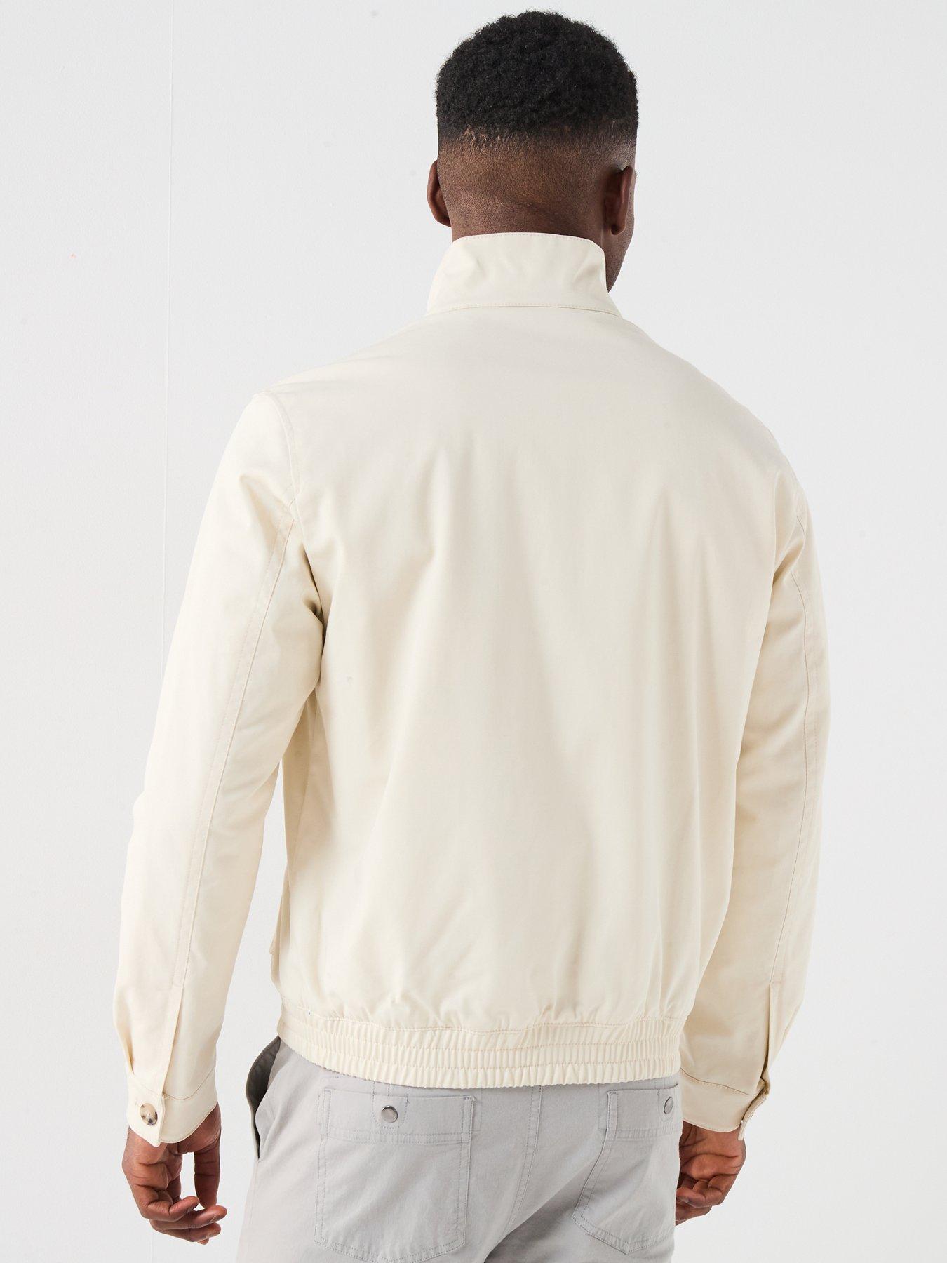 Image 2 of 6 of BOSS H-Coiner-253 Bb Logo Harrington Jacket - Light Beige