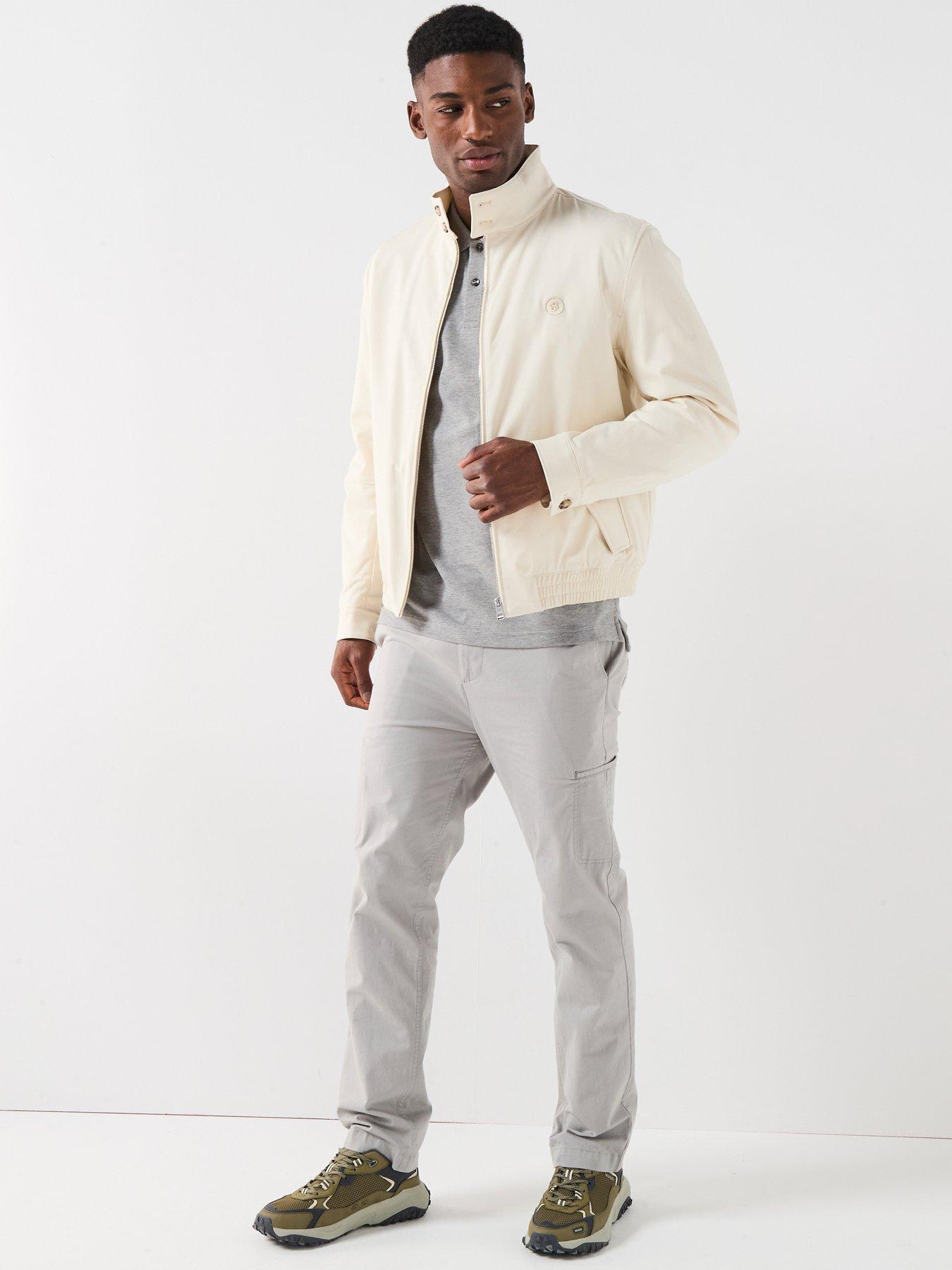 Image 3 of 6 of BOSS H-Coiner-253 Bb Logo Harrington Jacket - Light Beige