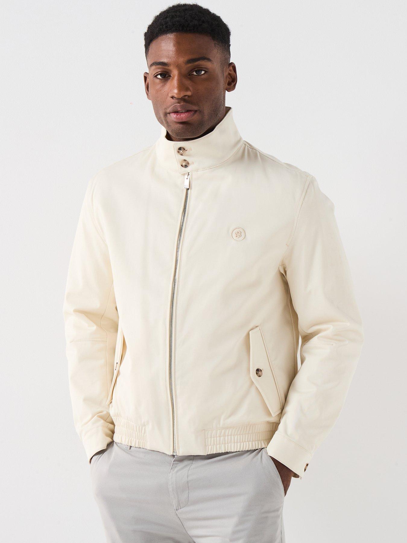 Image 5 of 6 of BOSS H-Coiner-253 Bb Logo Harrington Jacket - Light Beige