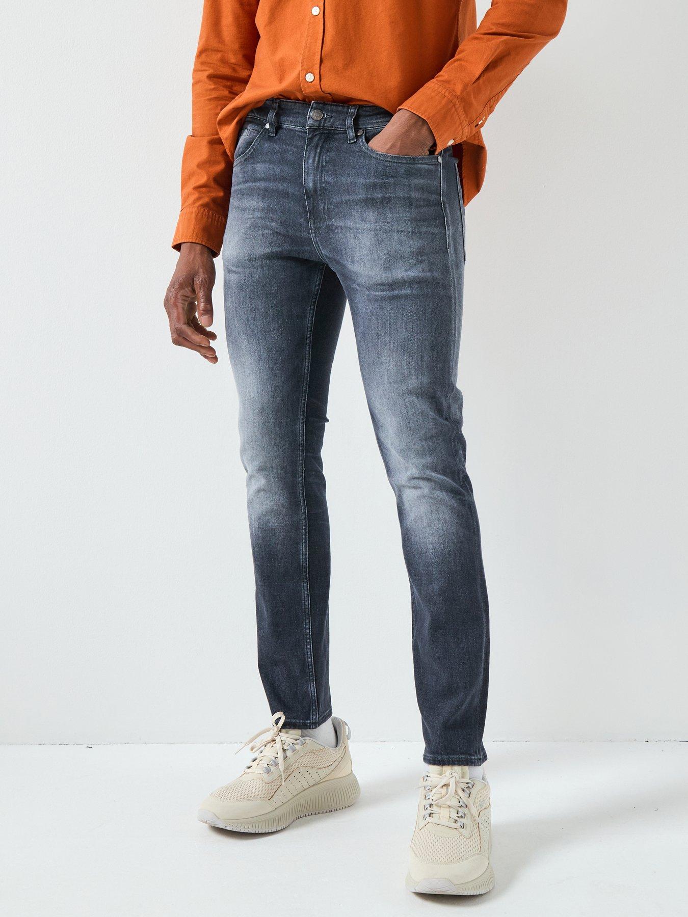 BOSS C-Delaware Cashmere Touch Slim Fit Jeans - Grey