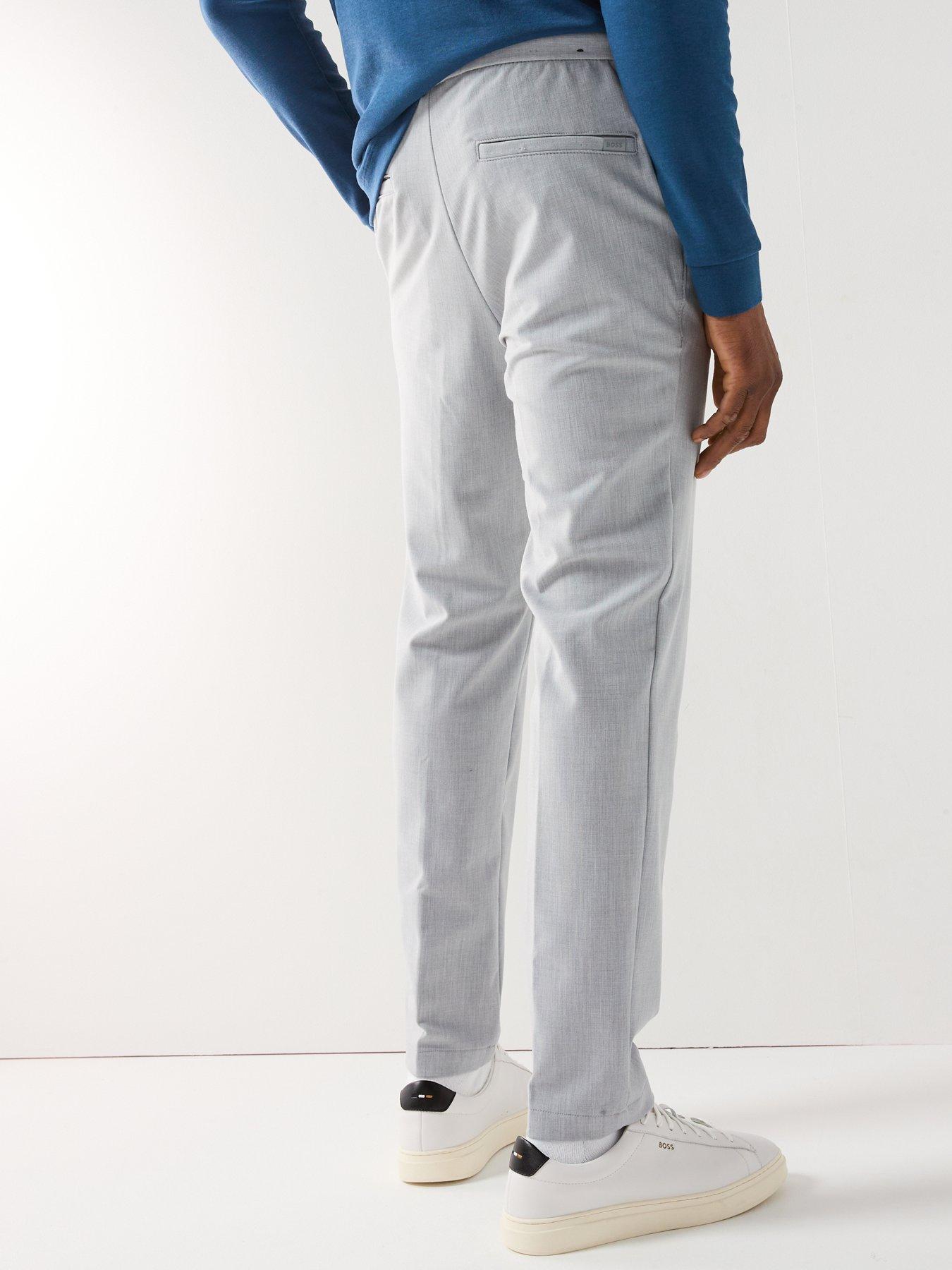 Image 2 of 6 of BOSS P-Kane1 Modern Fit Drawstring Casual Stretch Trousers - Silver