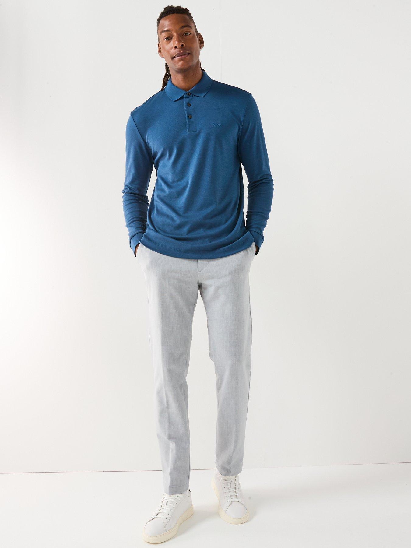 Image 3 of 6 of BOSS P-Kane1 Modern Fit Drawstring Casual Stretch Trousers - Silver