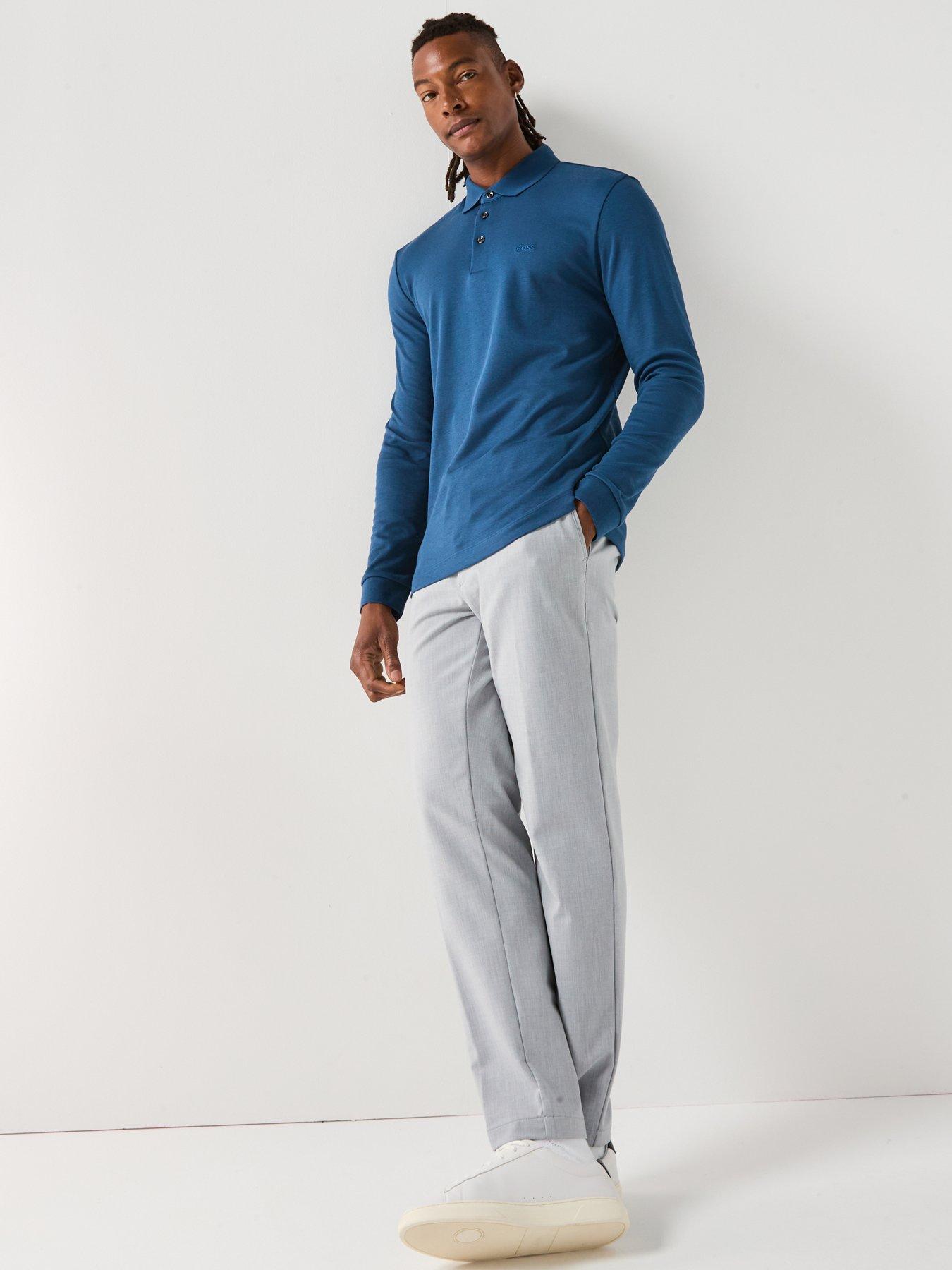 Image 6 of 6 of BOSS P-Kane1 Modern Fit Drawstring Casual Stretch Trousers - Silver