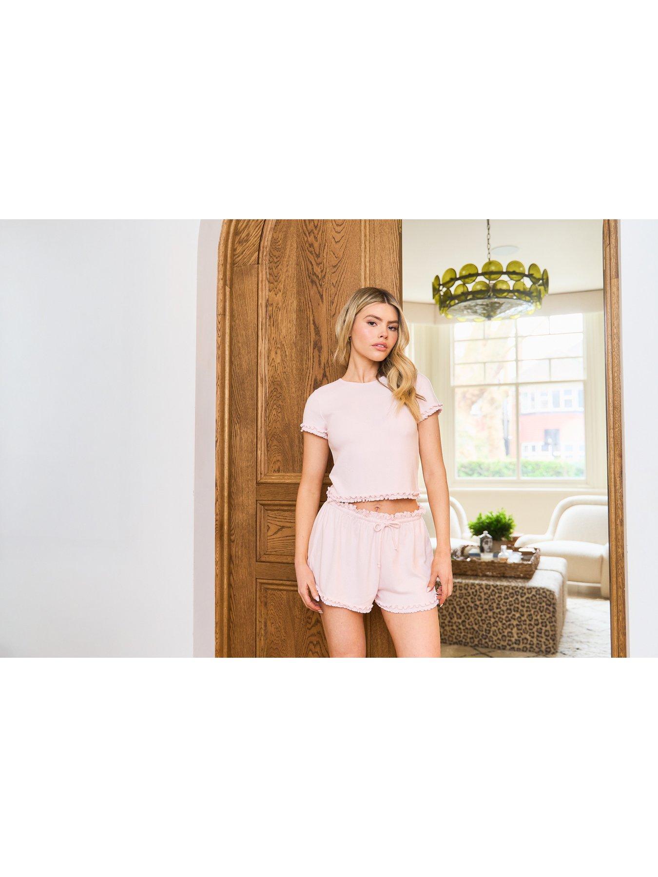  image of jim-jam-the-label-jim-jam-pointelle-shorty-set-pink