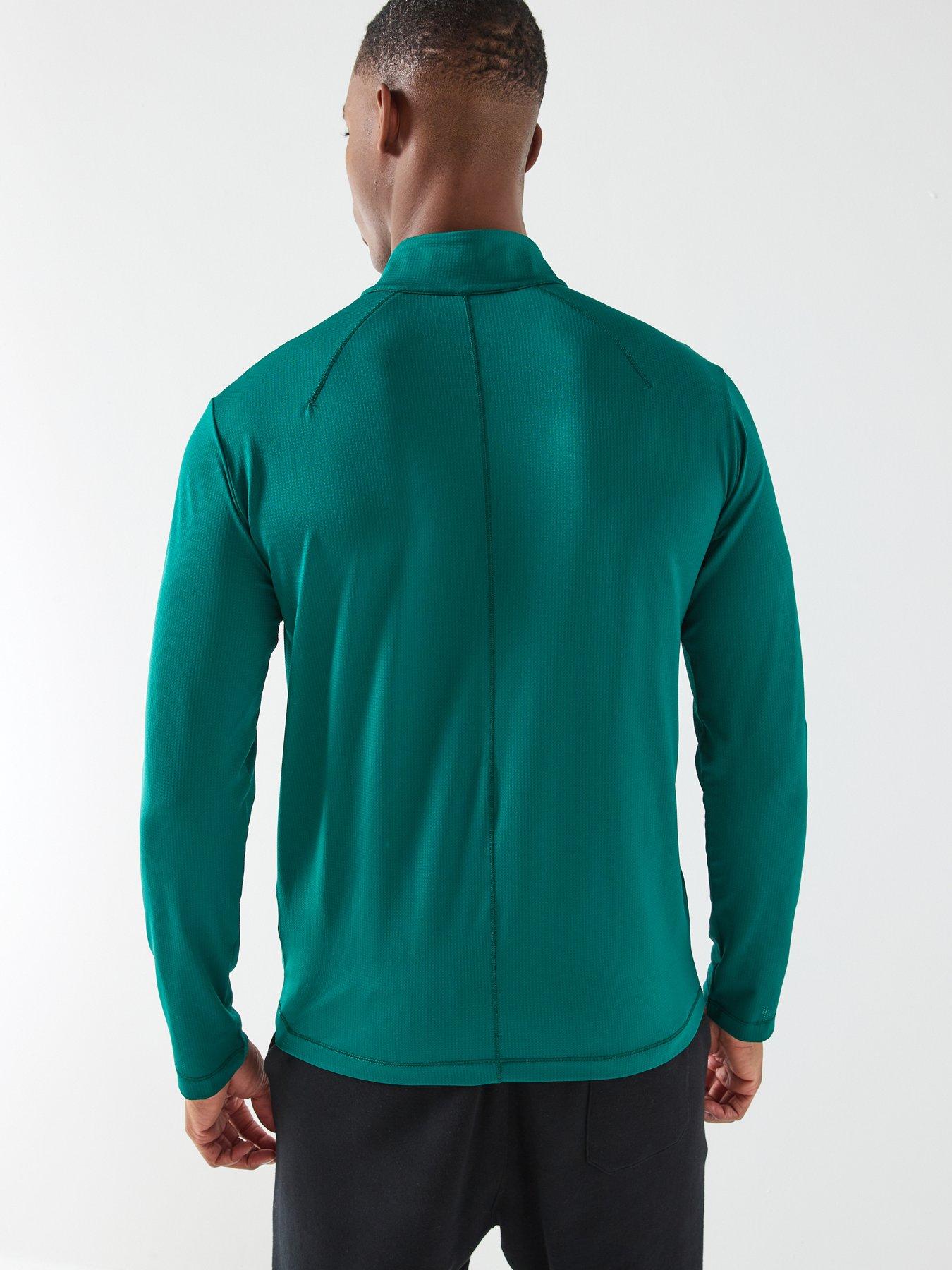 stillFront image of calvin-klein-sport-ck-icon-performance-14-zip-sweat-top-green