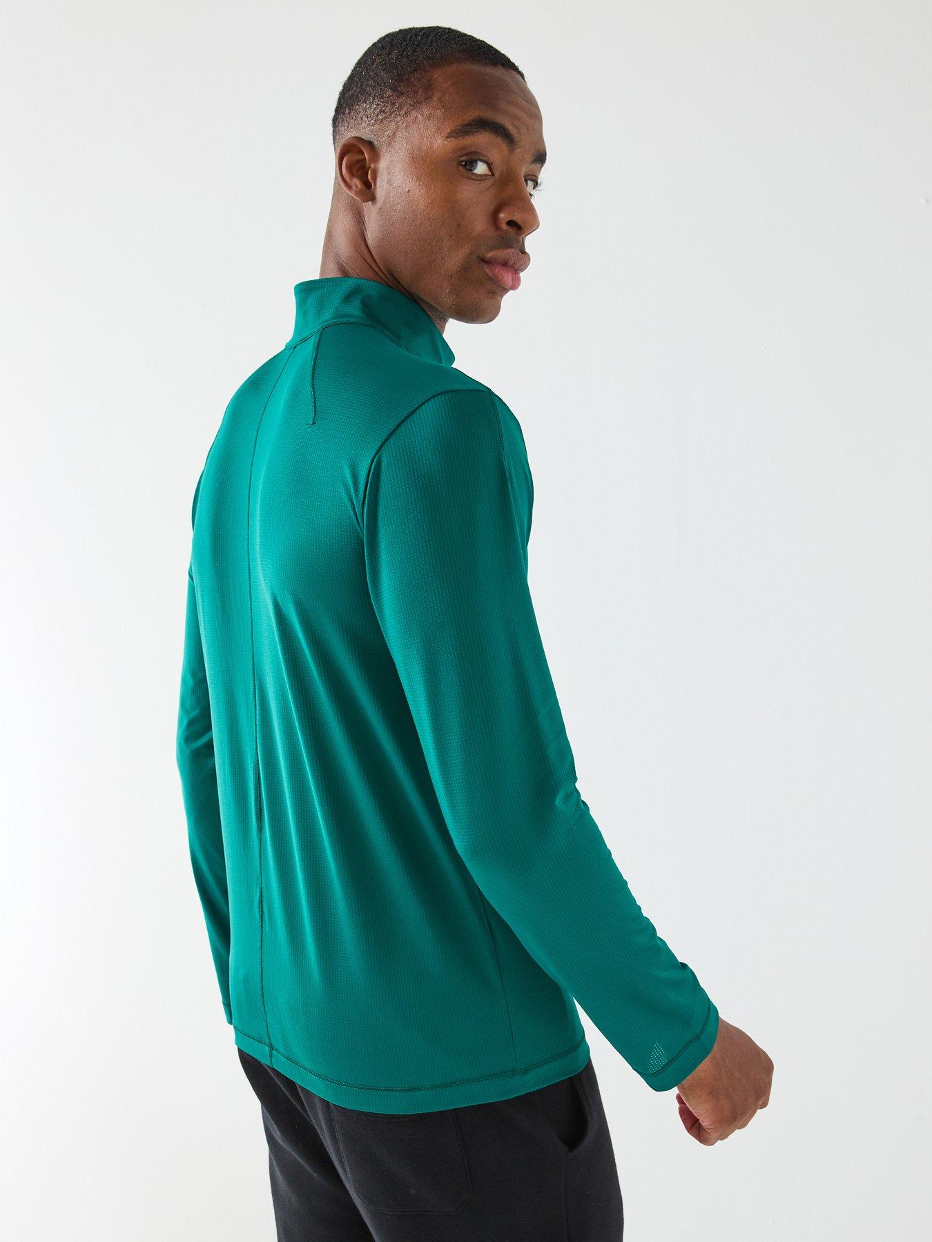  image of calvin-klein-sport-ck-icon-performance-14-zip-sweat-top-green