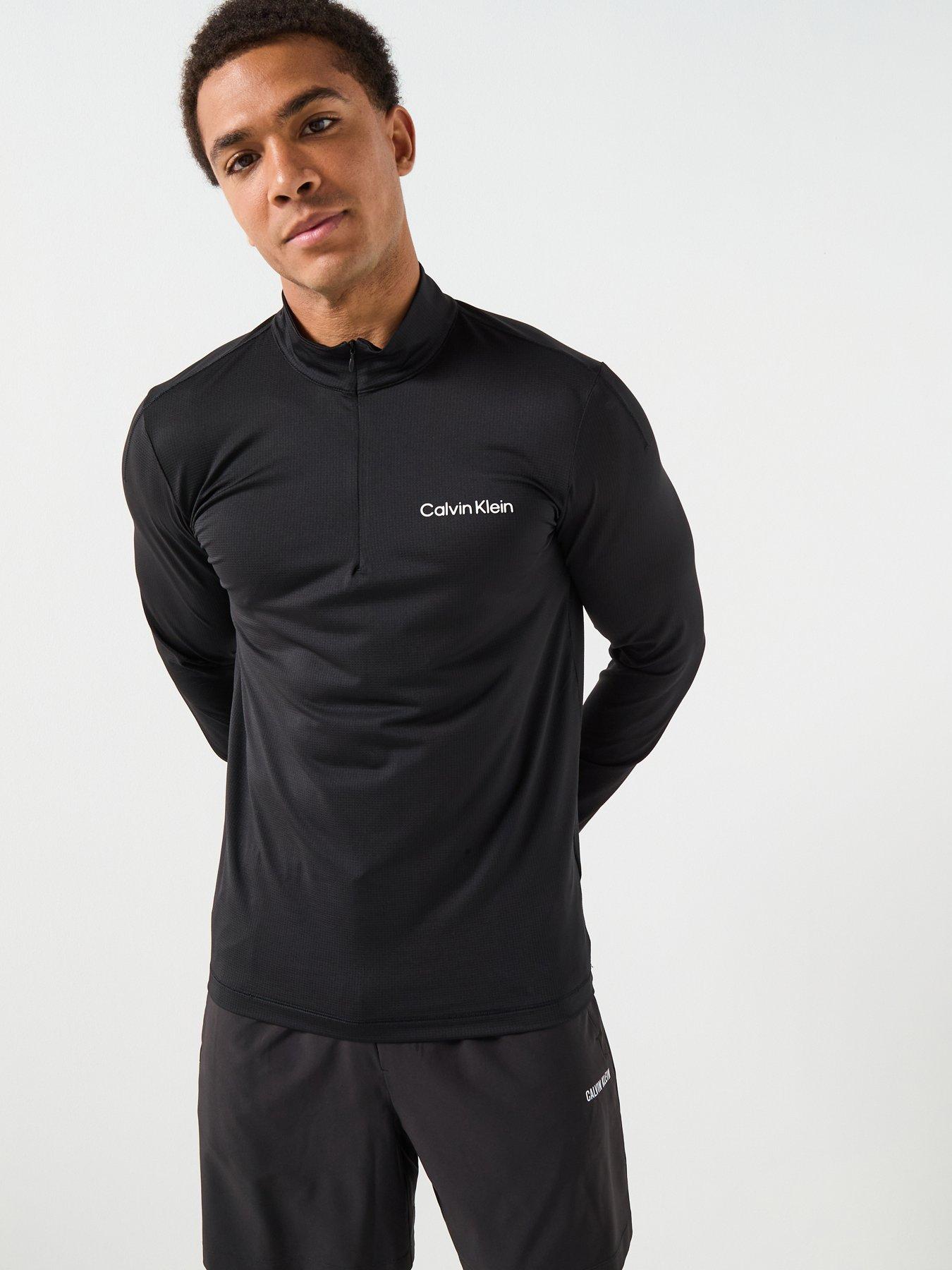 Image 1 of 5 of Calvin Klein Sport Ck Icon Performance 1/4 Zip Sweatshirt - Black