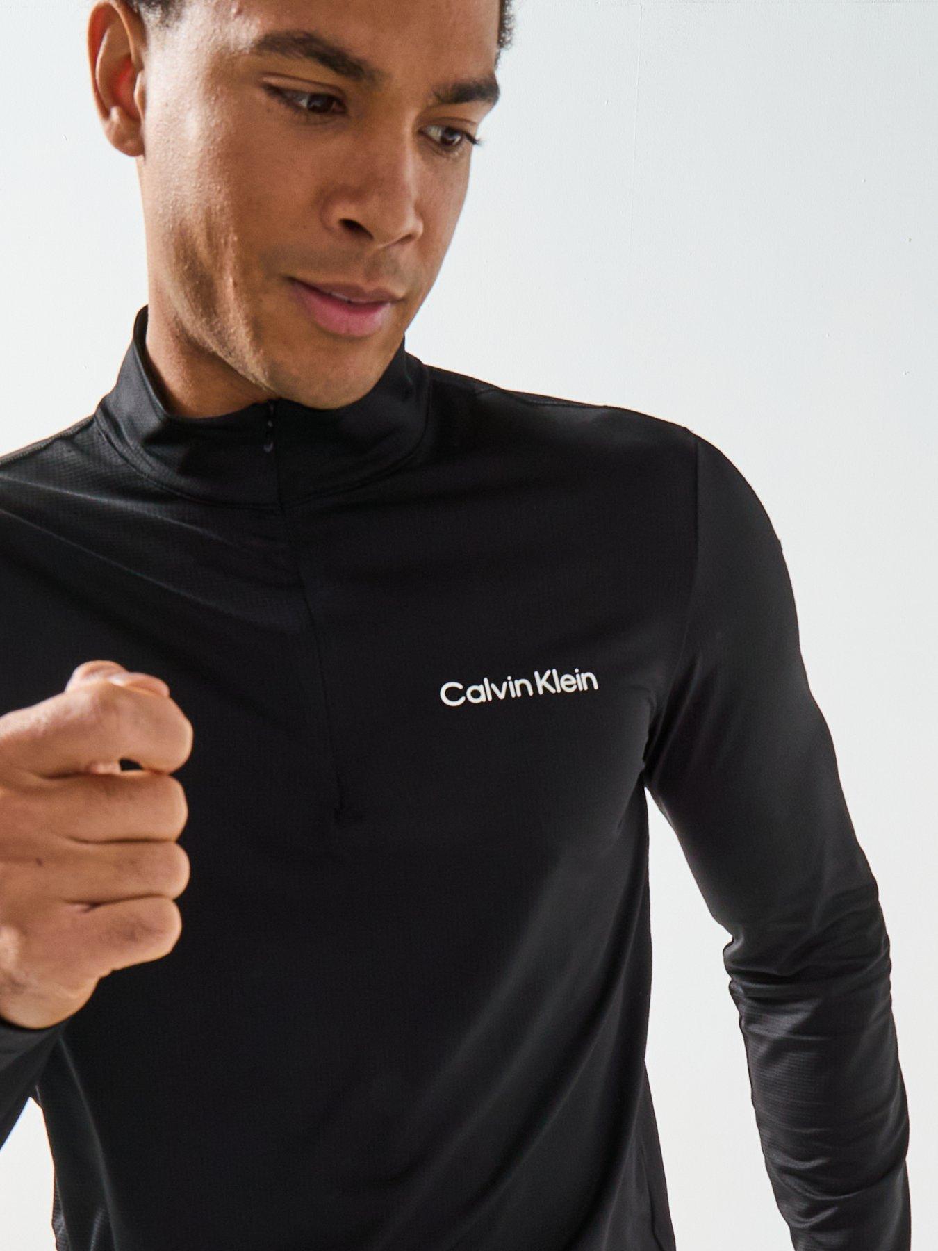 Image 4 of 5 of Calvin Klein Sport Ck Icon Performance 1/4 Zip Sweatshirt - Black