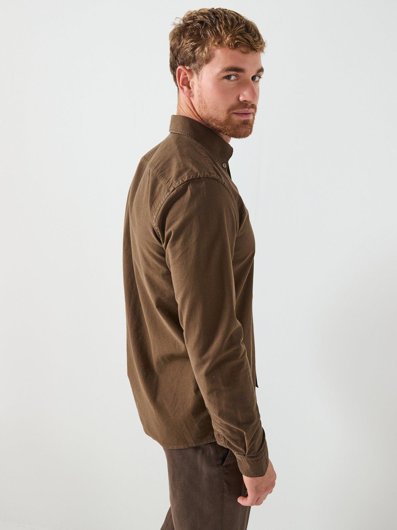  image of boss-h-roan-button-down-oxford-shirt-khaki