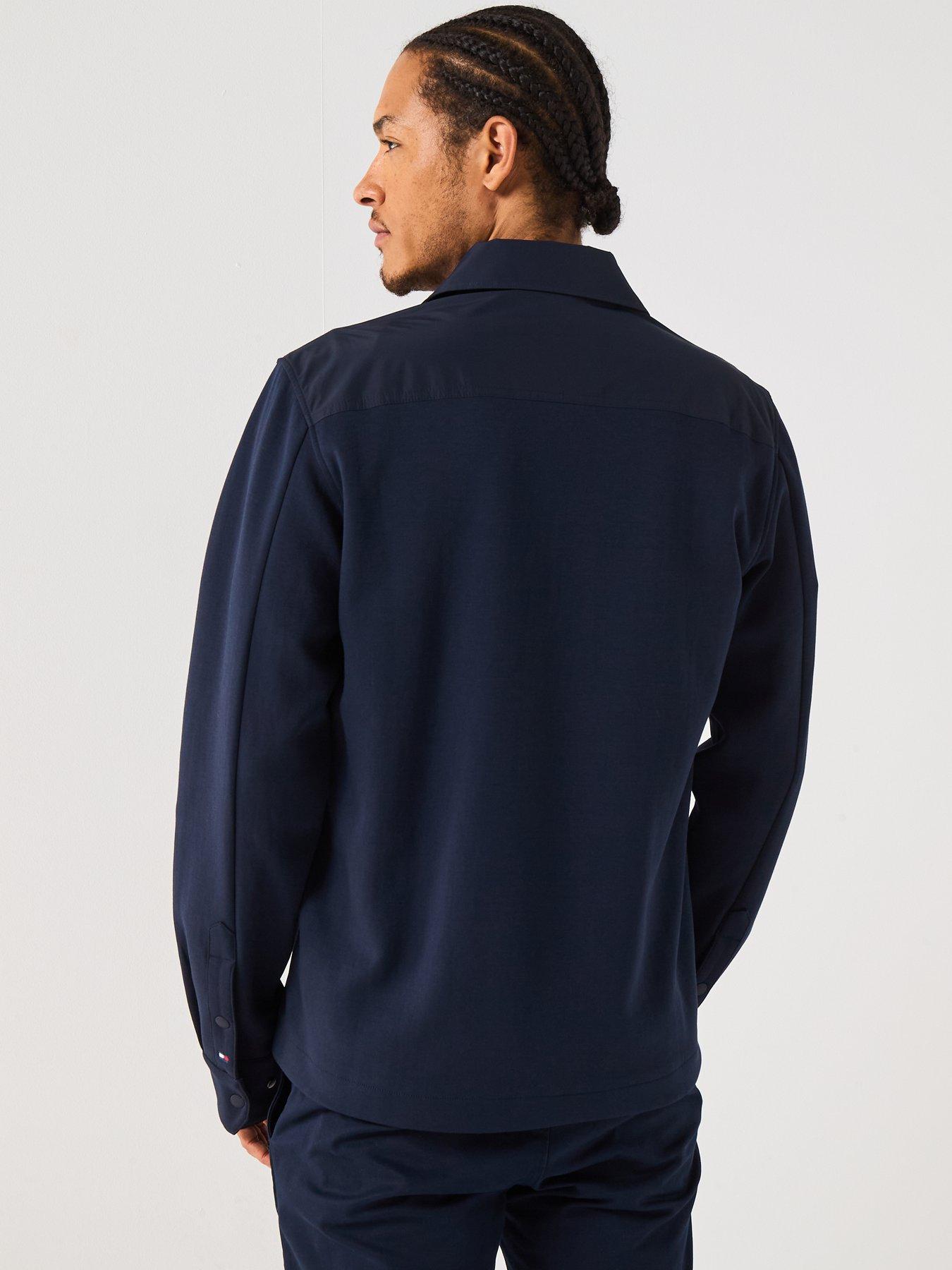 Image 2 of 6 of Tommy Hilfiger Mix Media Intechno Overshirt Sweat - Navy