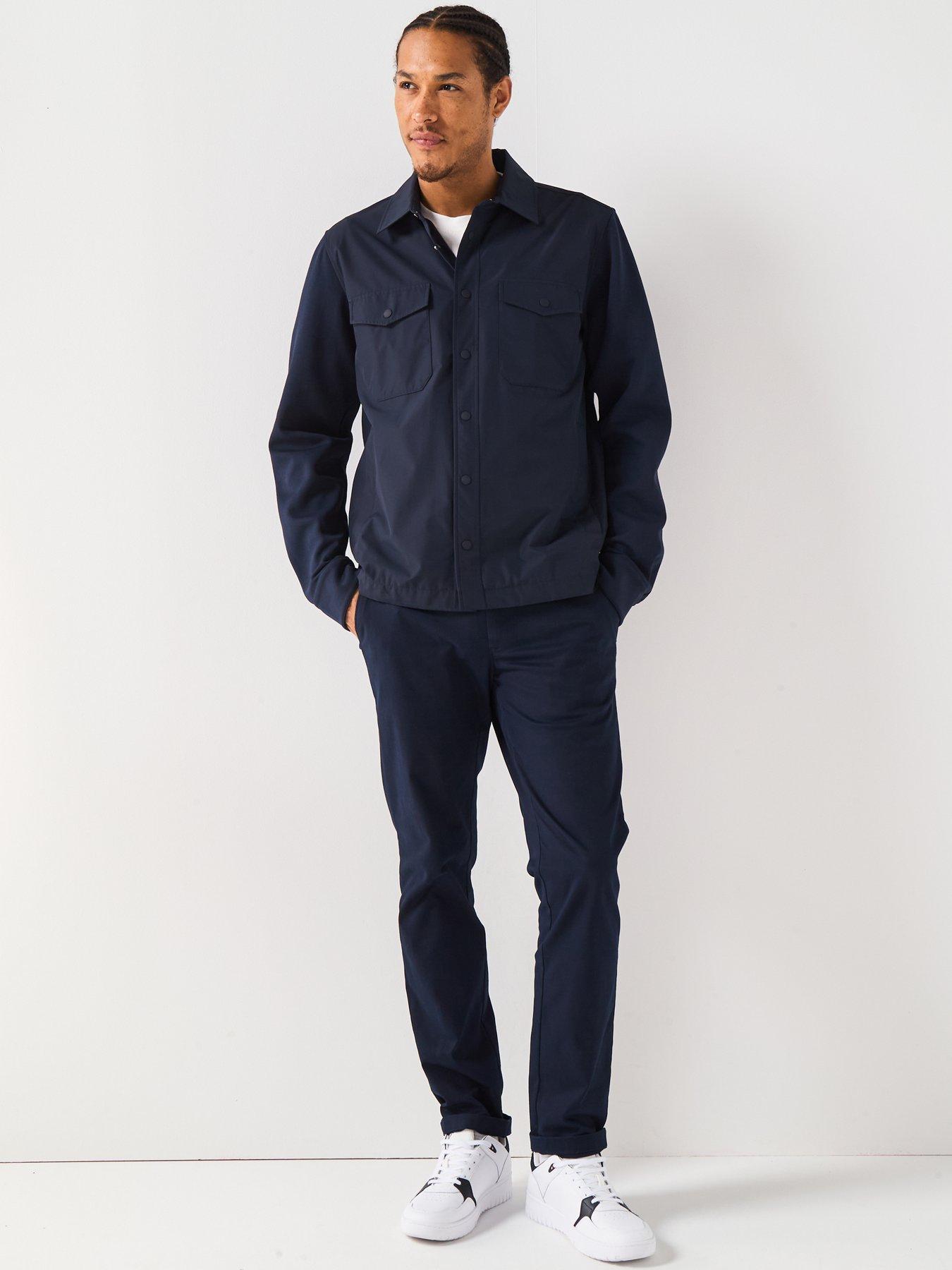 Image 3 of 6 of Tommy Hilfiger Mix Media Intechno Overshirt Sweat - Navy