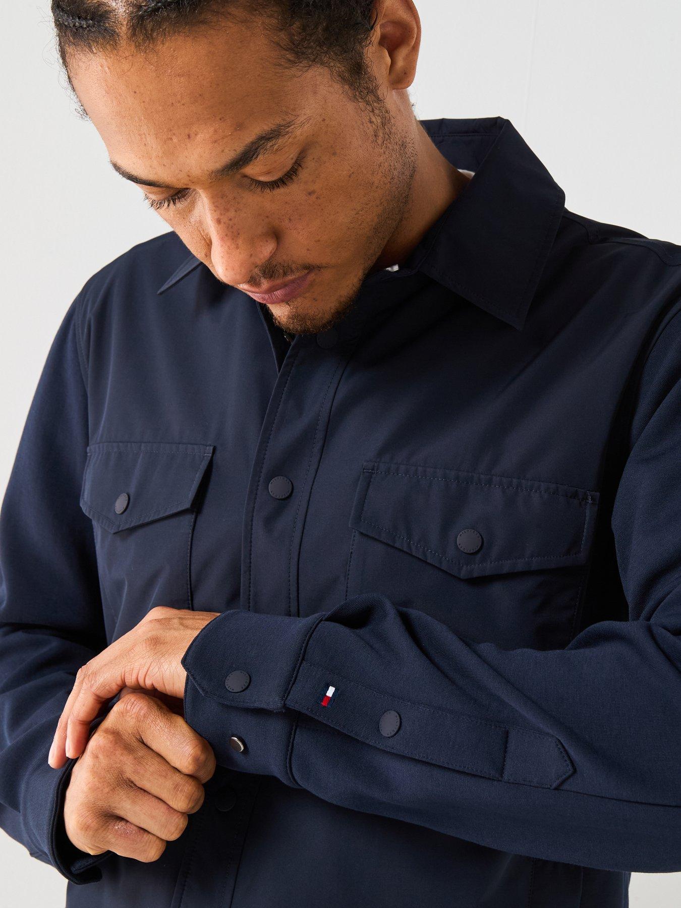 Image 4 of 6 of Tommy Hilfiger Mix Media Intechno Overshirt Sweat - Navy