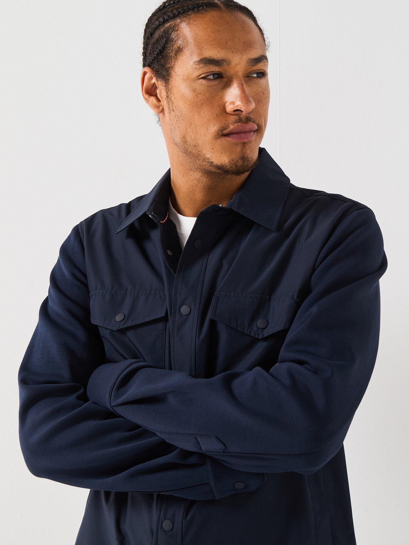 Image 6 of 6 of Tommy Hilfiger Mix Media Intechno Overshirt Sweat - Navy