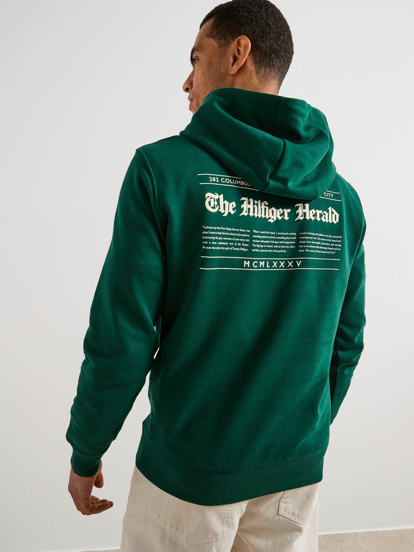 Image 1 of 6 of Tommy Hilfiger Herald Graphic Print Hoodie - Dark Green