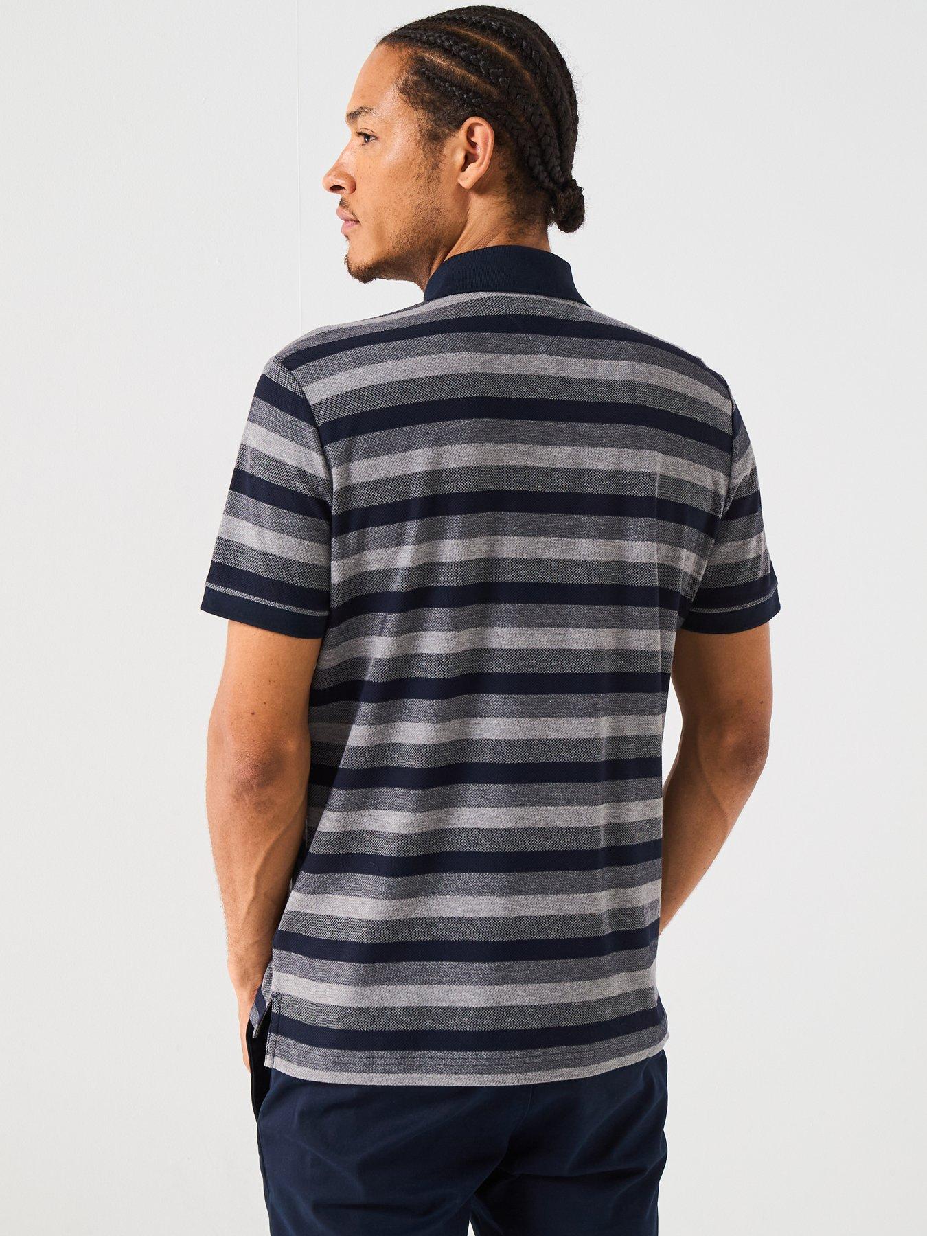 Image 2 of 6 of Tommy Hilfiger Stripe Structure Polo Shirt - Navy