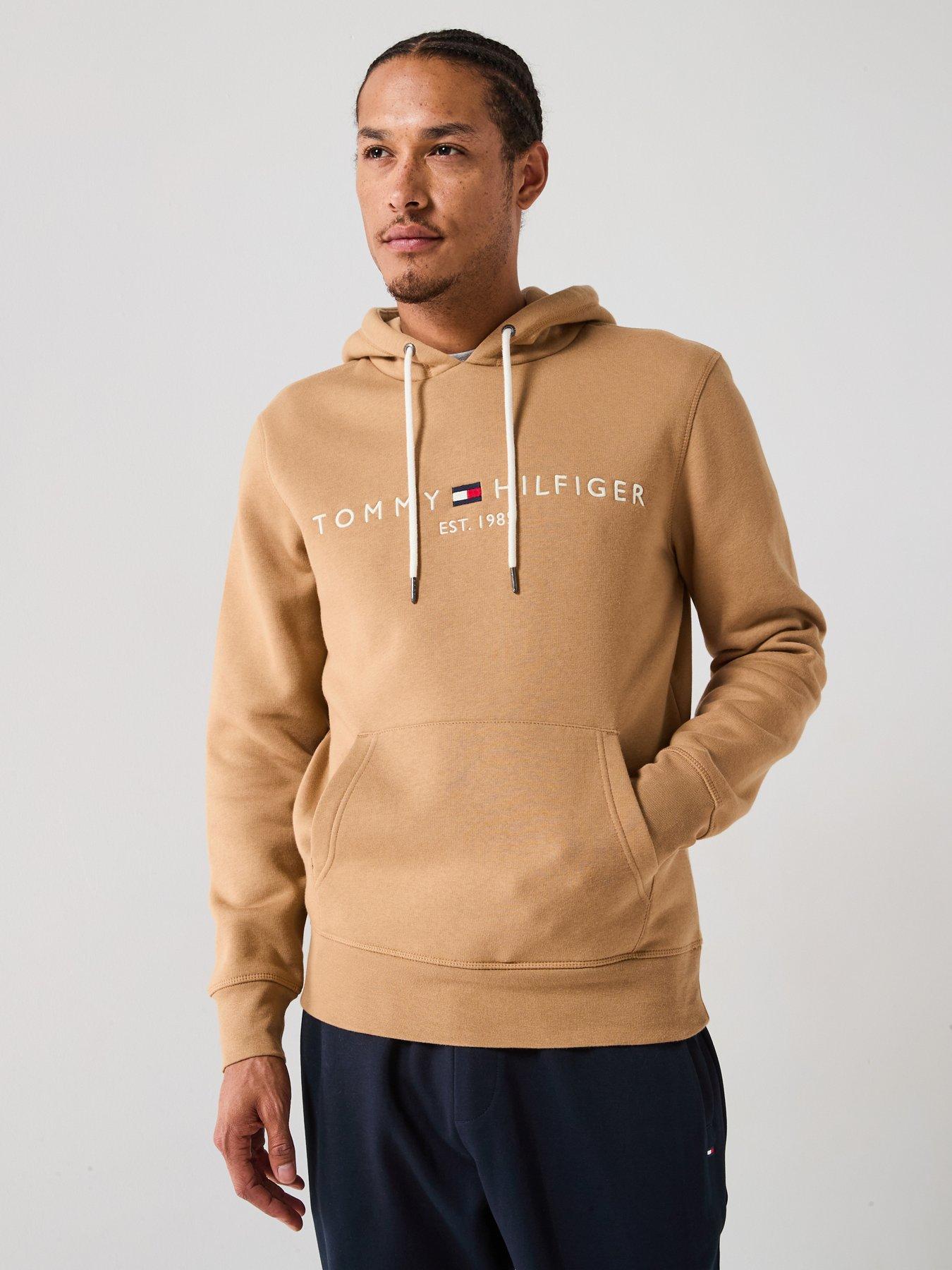 undefined Linear Chest Logo Hoodie - Light Brown