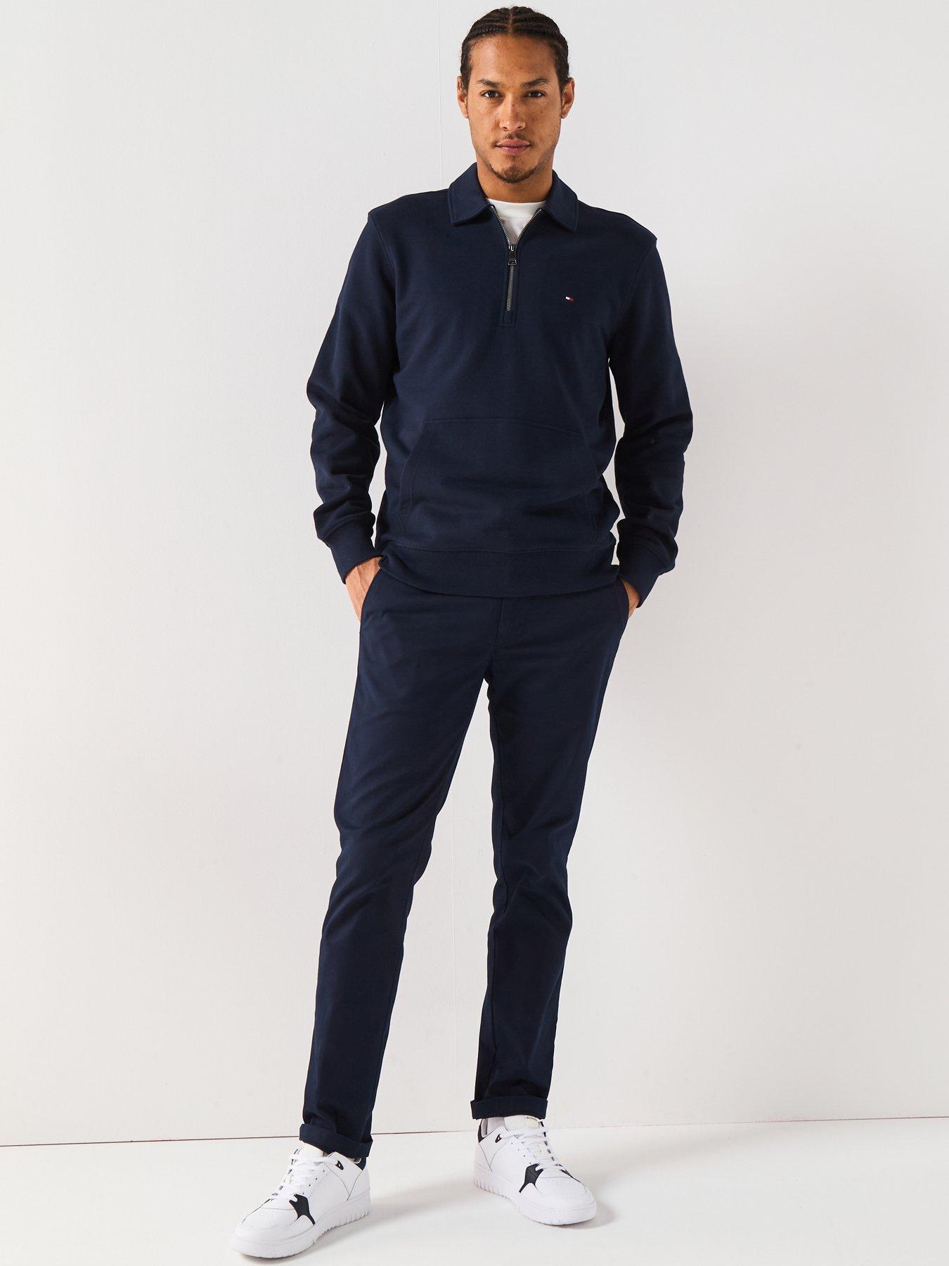 Image 3 of 6 of Tommy Hilfiger Essential Terry 1/4 Zip Sweatshirt - Navy