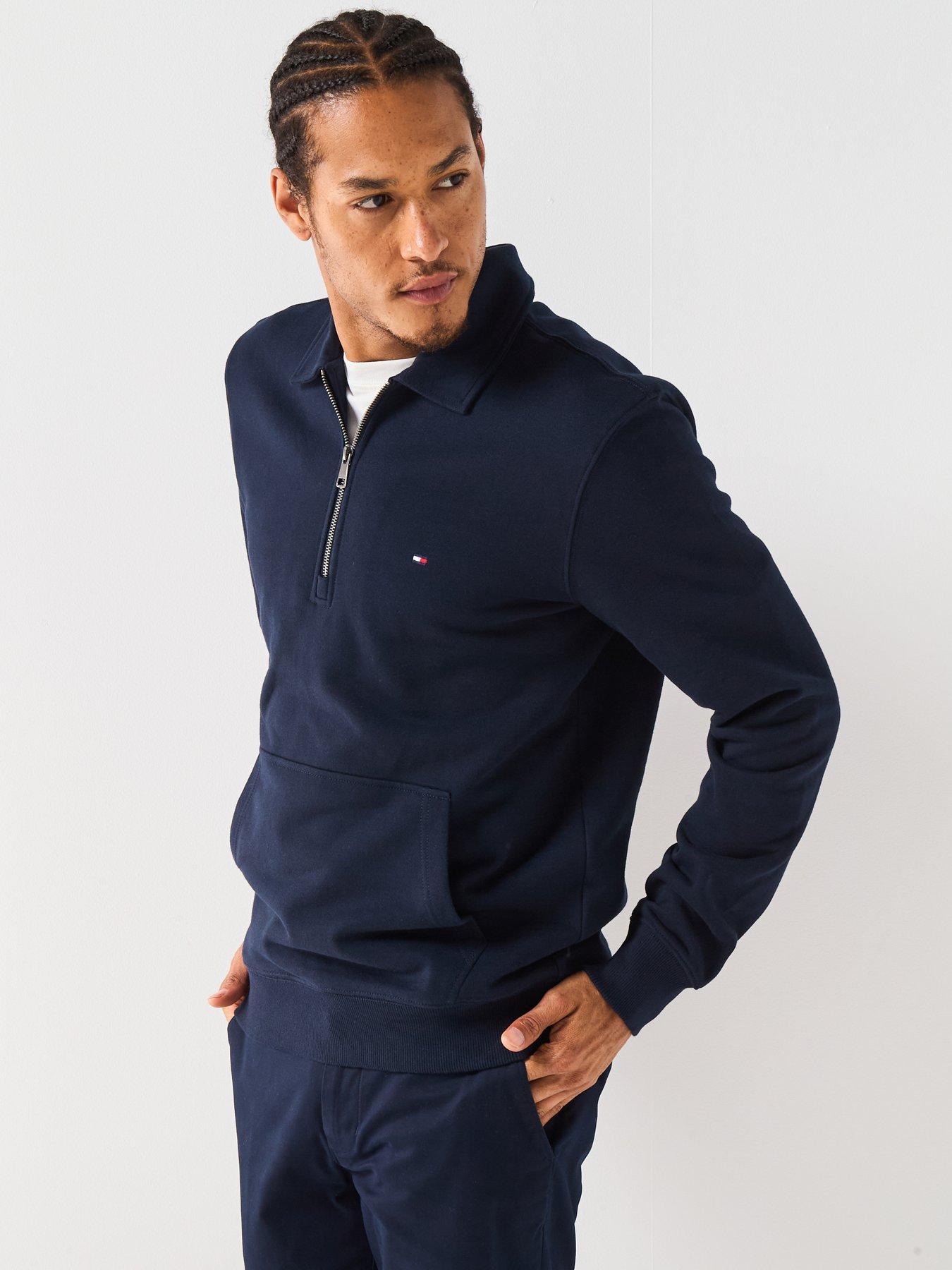Image 6 of 6 of Tommy Hilfiger Essential Terry 1/4 Zip Sweatshirt - Navy