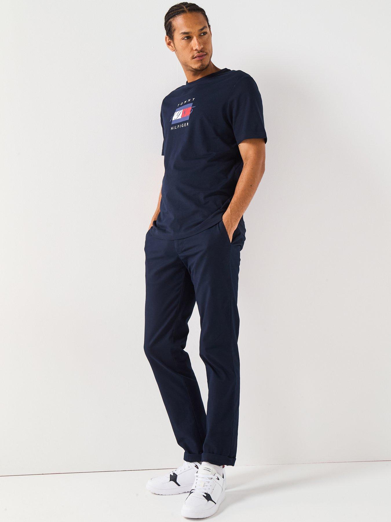 Image 3 of 6 of Tommy Hilfiger Linear Flag Graphic T-Shirt - Navy