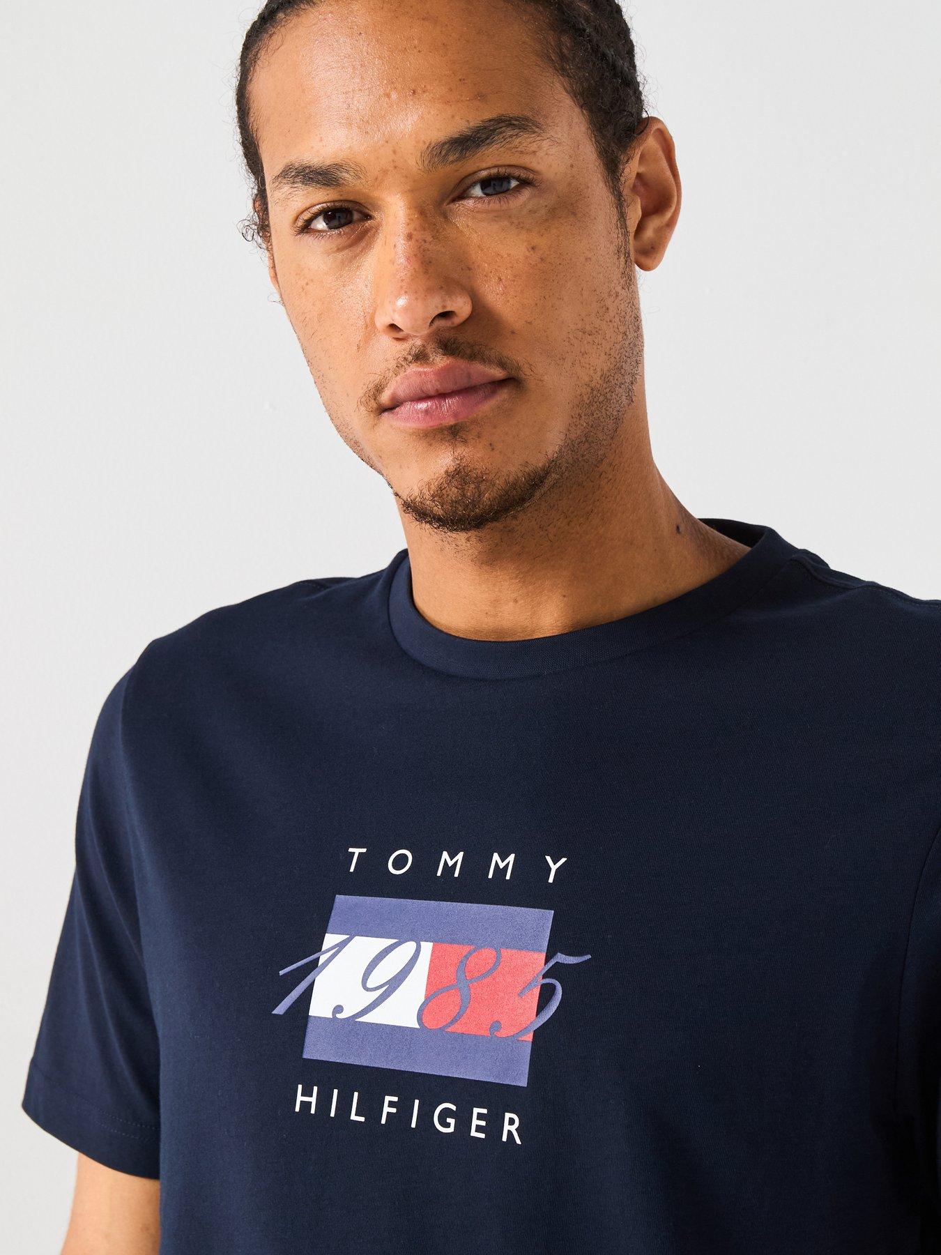 Image 5 of 6 of Tommy Hilfiger Linear Flag Graphic T-Shirt - Navy