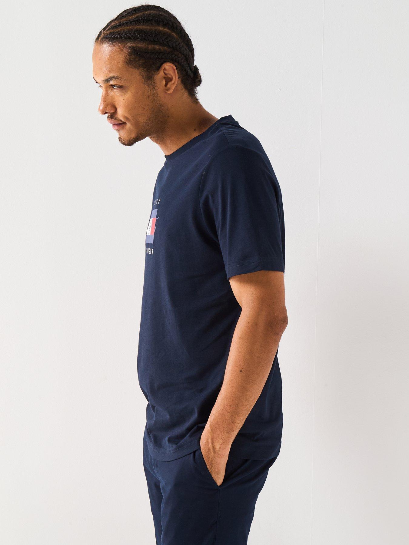 Image 6 of 6 of Tommy Hilfiger Linear Flag Graphic T-Shirt - Navy