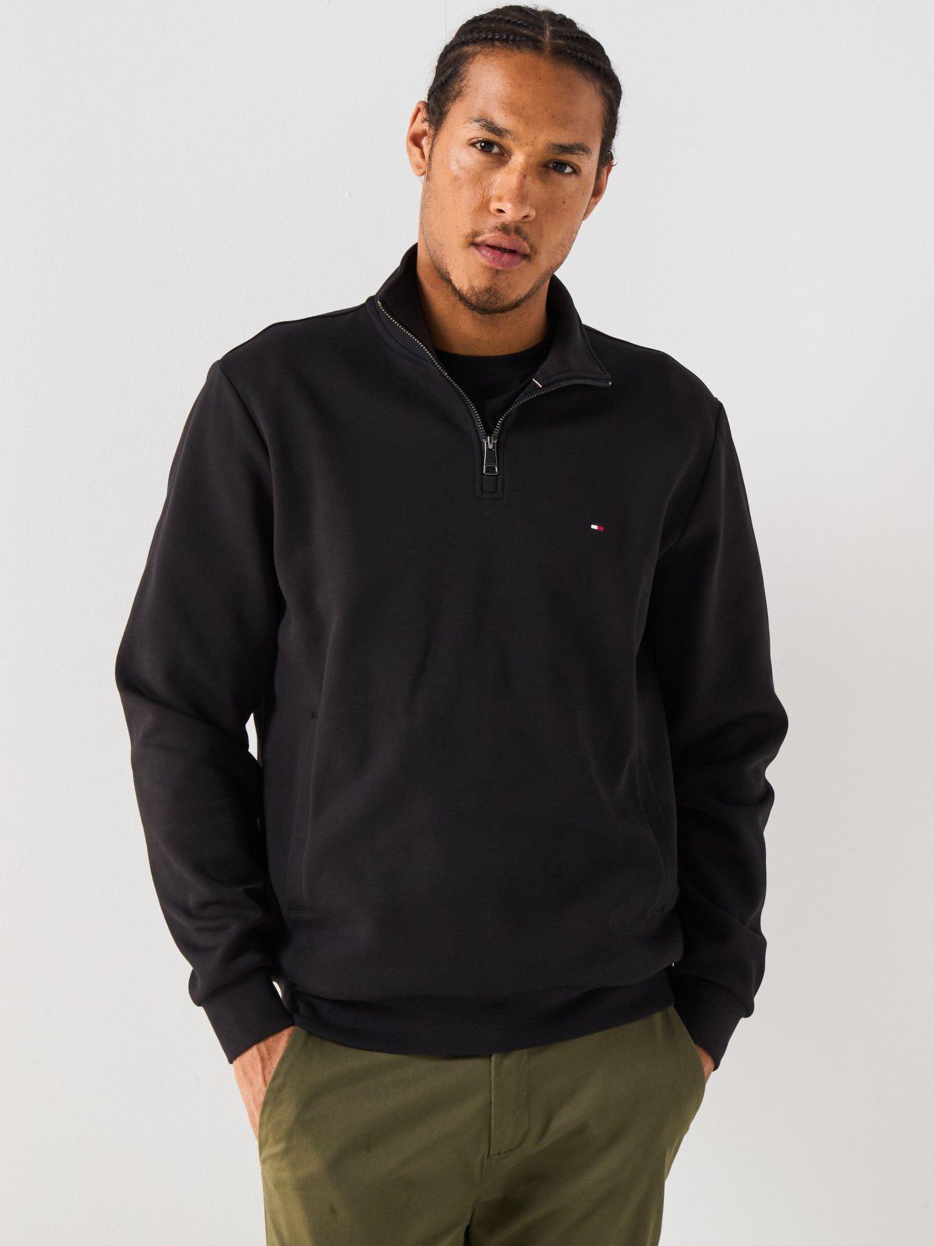 undefined Essential Intechno 1/4 Zip Sweat Top - Black