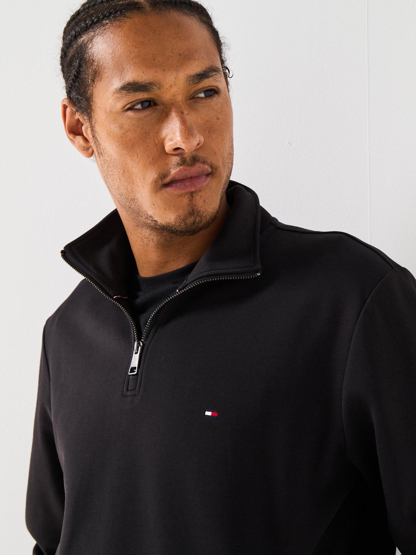 Image 4 of 5 of Tommy Hilfiger Essential Intechno 1/4 Zip Sweat Top - Black