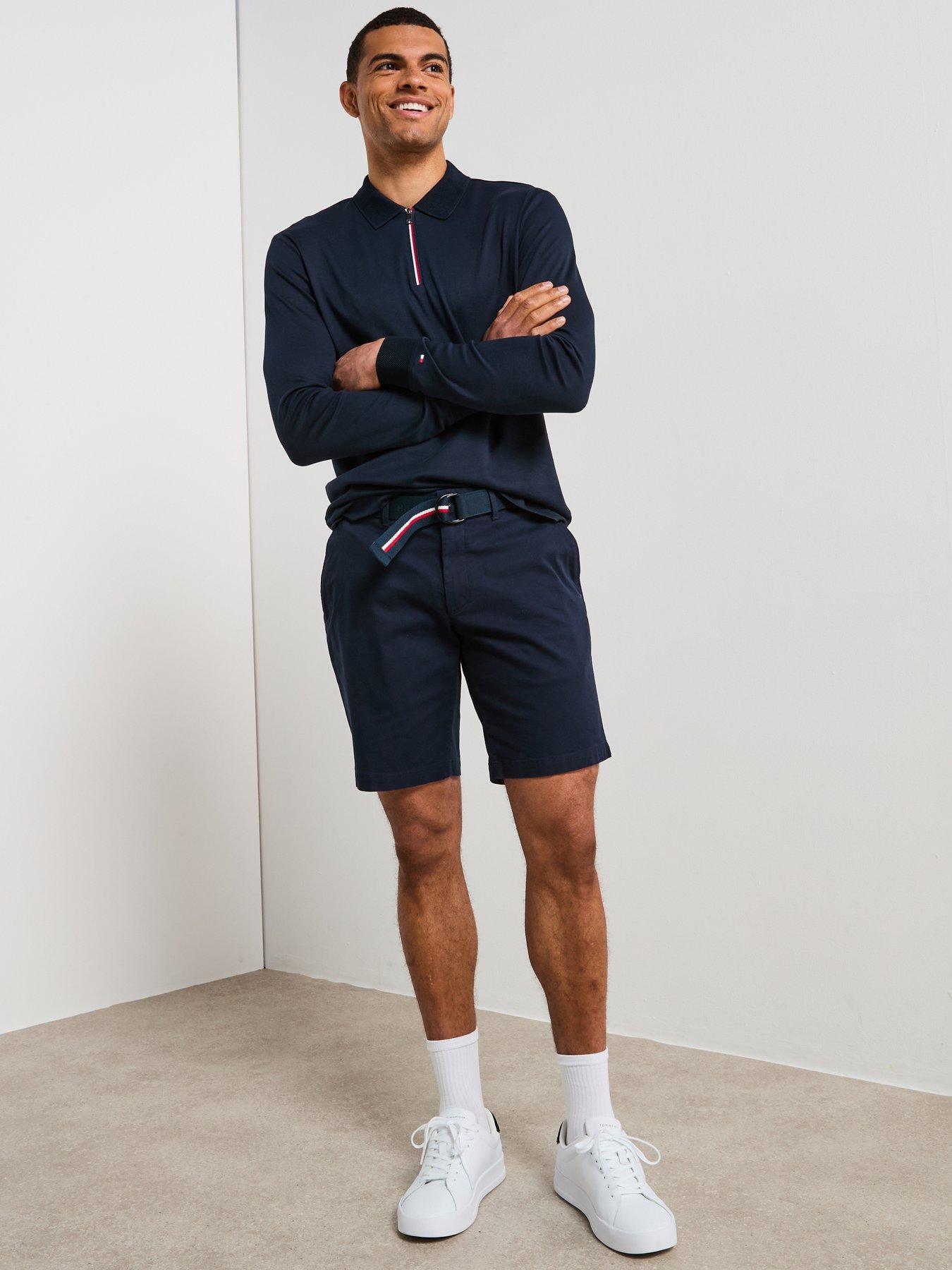  image of tommy-hilfiger-long-sleeve-zip-interlock-polo-shirt-navy