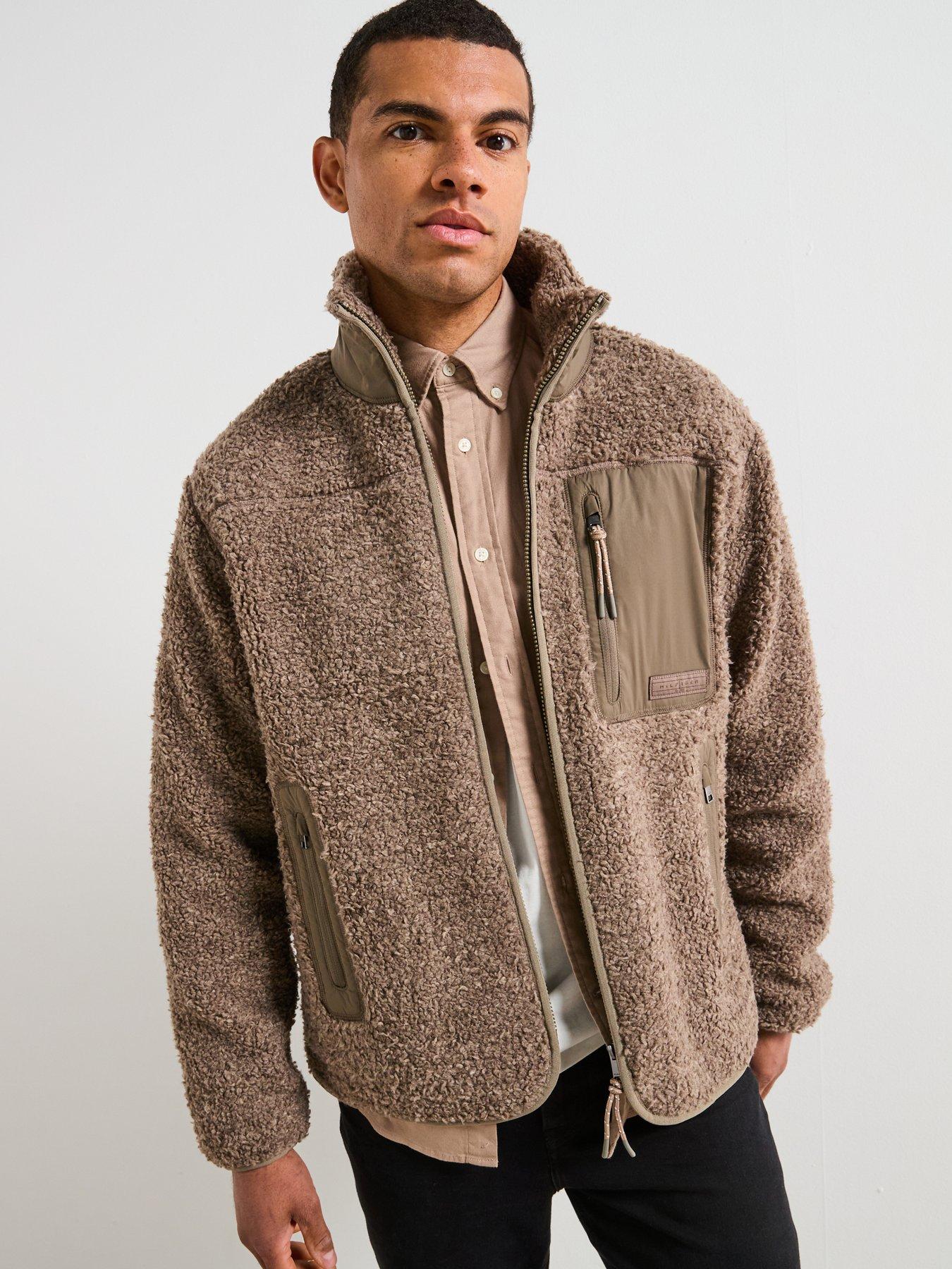 Tommy Hilfiger Teddy Fleece Zip Sweat - Light Brown