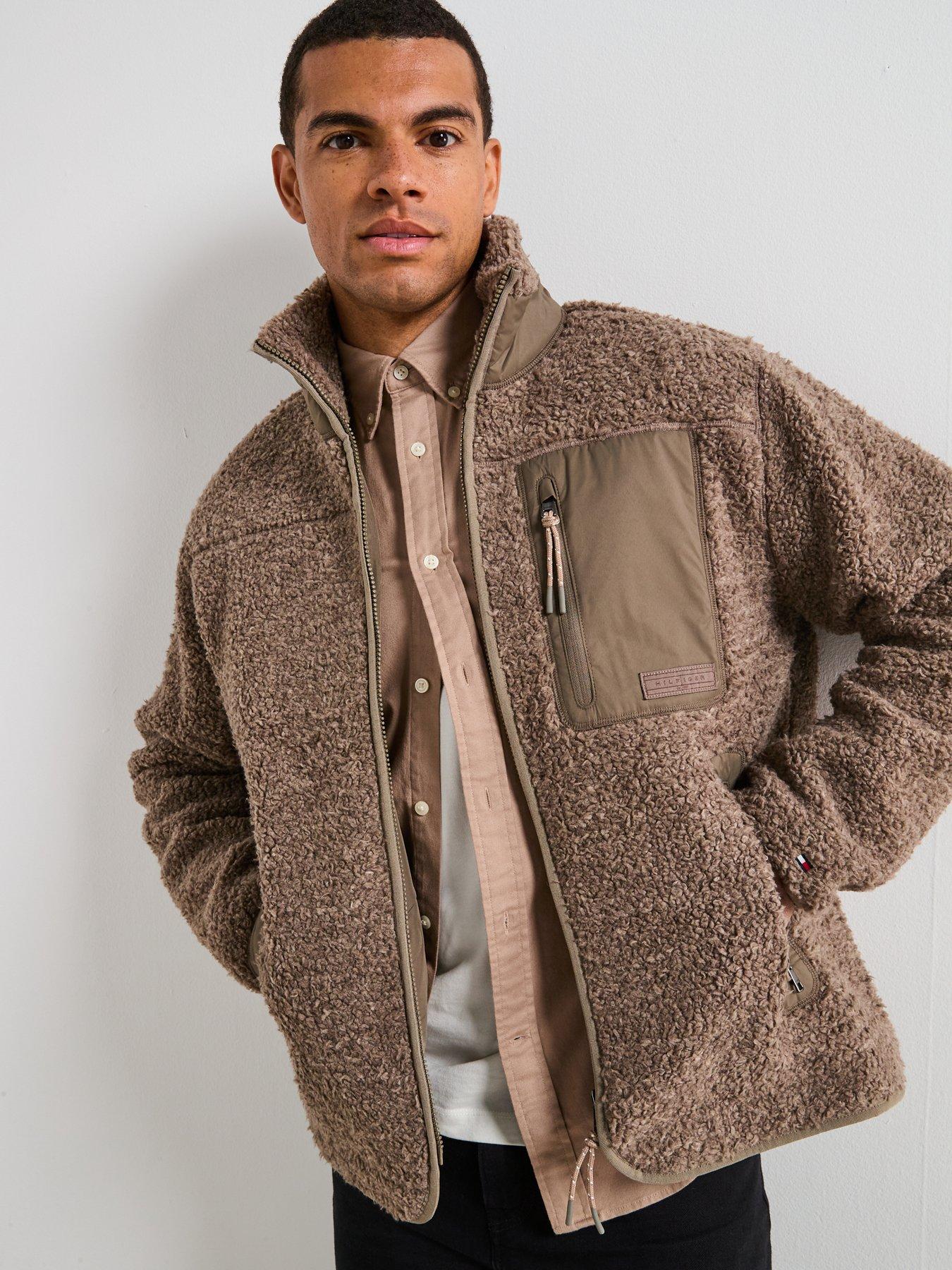 Image 5 of 6 of Tommy Hilfiger Teddy Fleece Zip Sweat - Light Brown