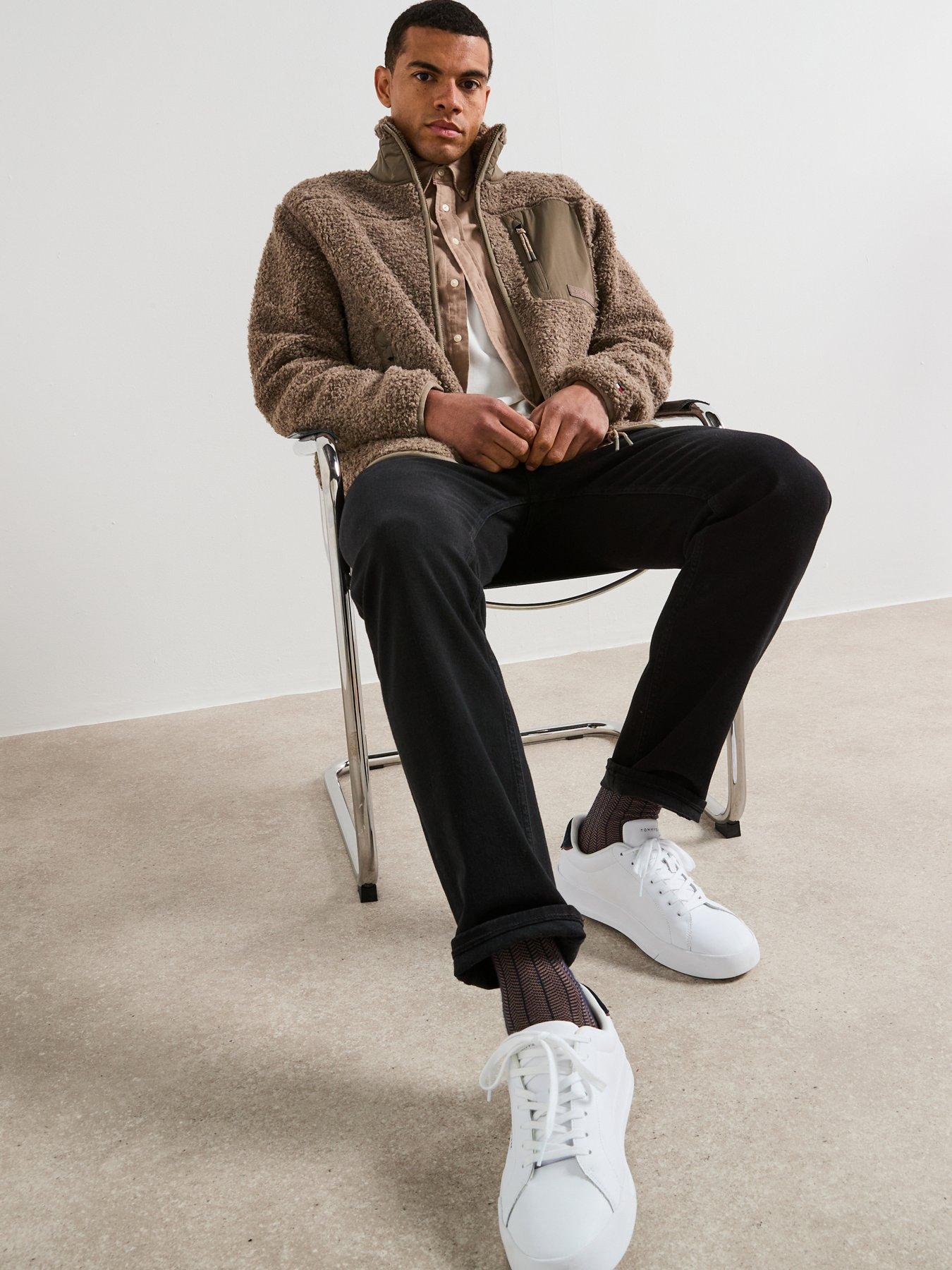 Image 6 of 6 of Tommy Hilfiger Teddy Fleece Zip Sweat - Light Brown