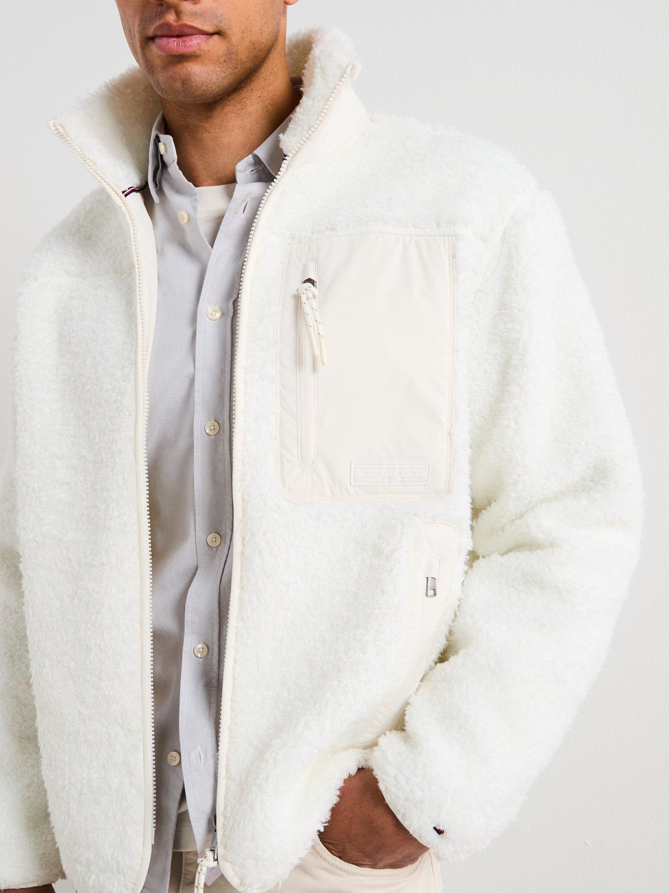 Image 6 of 6 of Tommy Hilfiger Teddy Fleece Zip Sweat - Off White