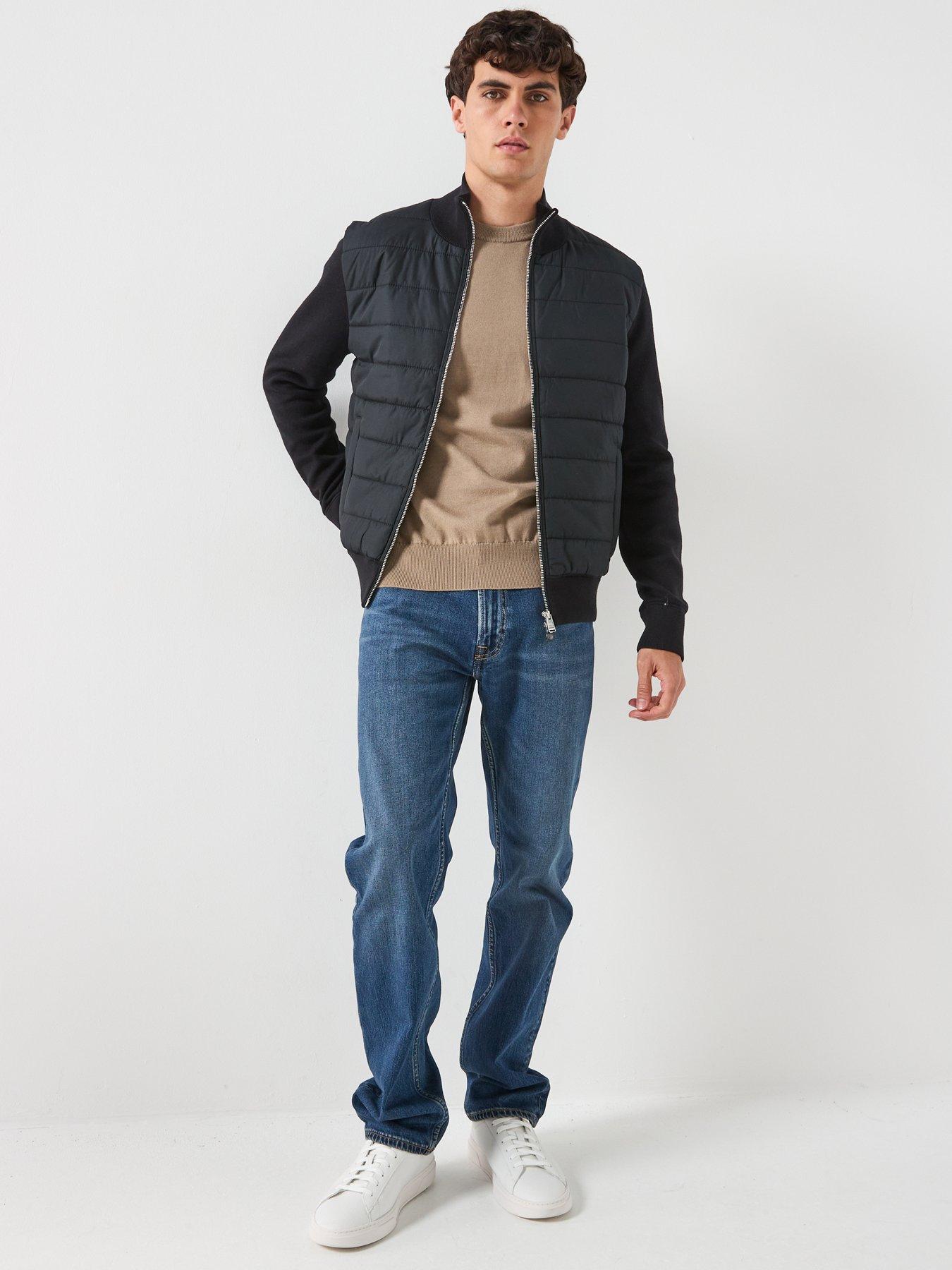  image of boss-h-hernesto-regular-fit-nylon-front-zip-thru-knitted-jumper-black