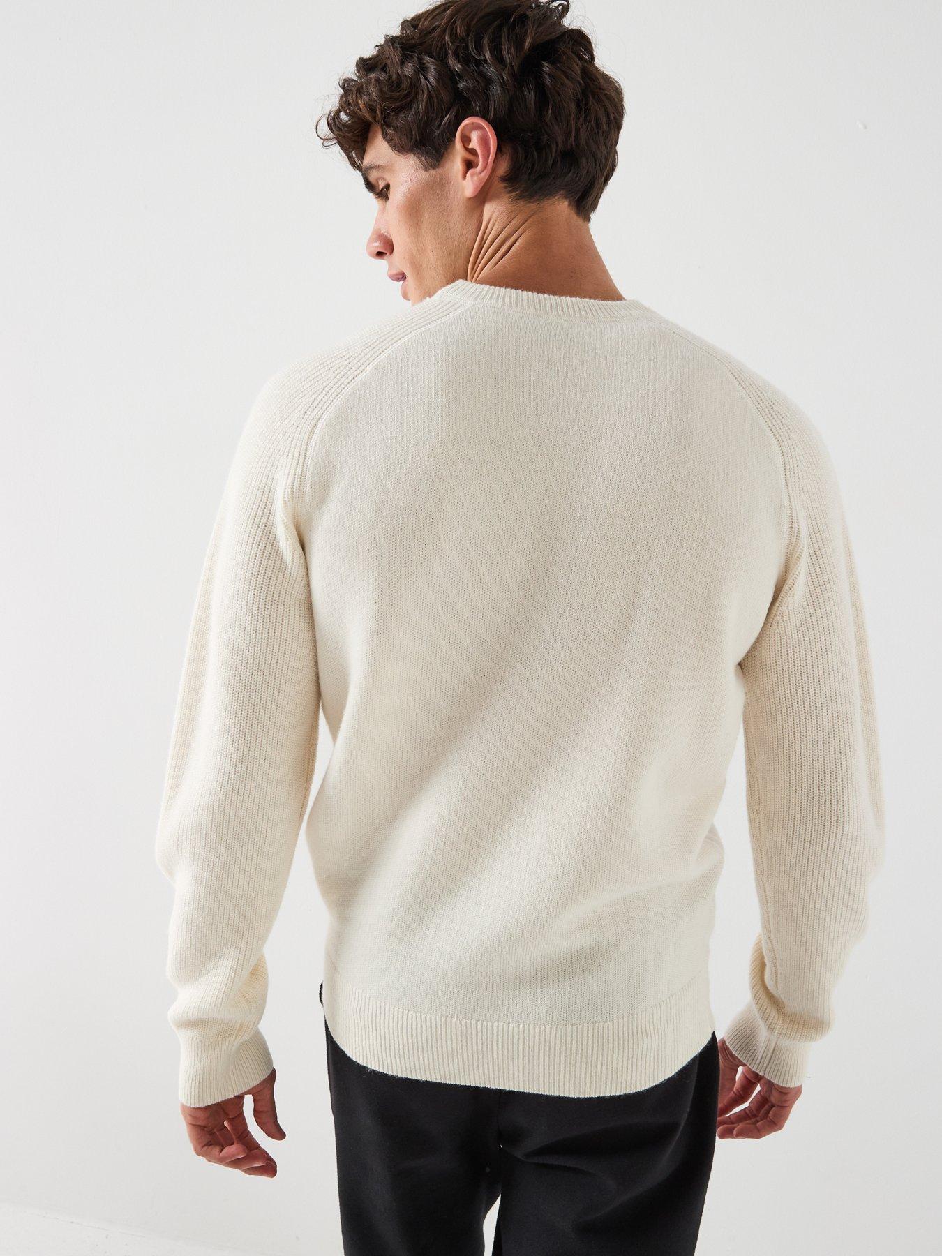 stillFront image of boss-h-hibisco-regular-fit-melton-wool-knitted-jumper-cream