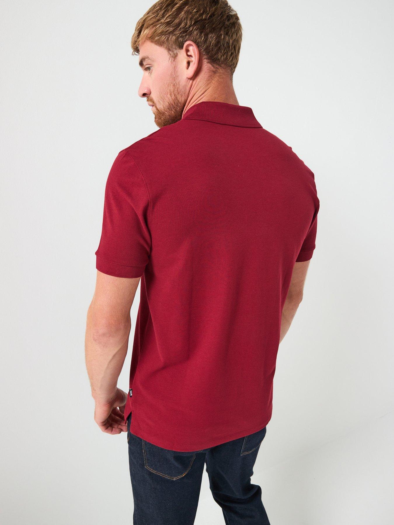 Image 2 of 6 of BOSS Pallas Regular Fit Polo Shirt - Dark Red