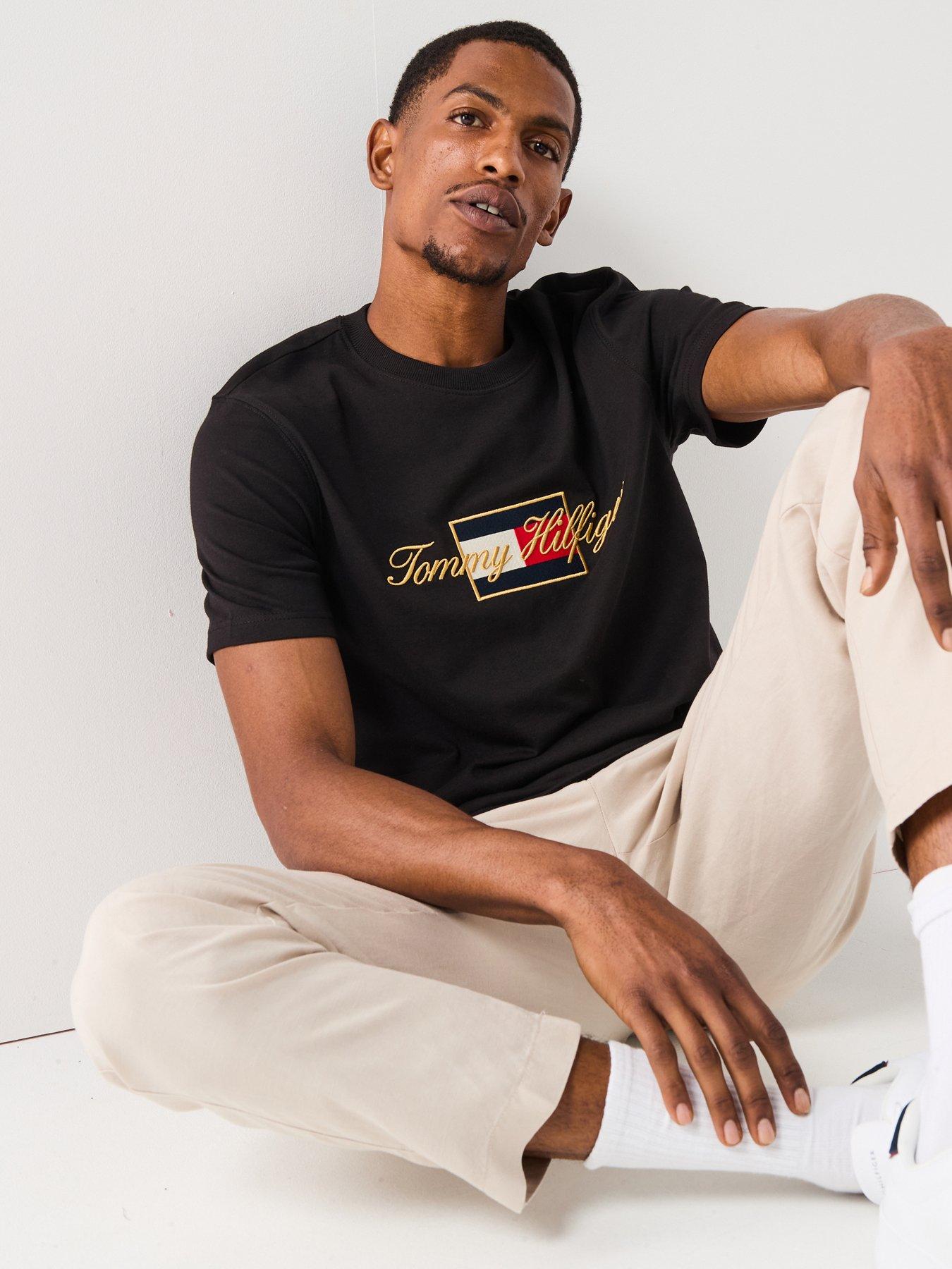 undefined Icon Gold Script T-Shirt - Black