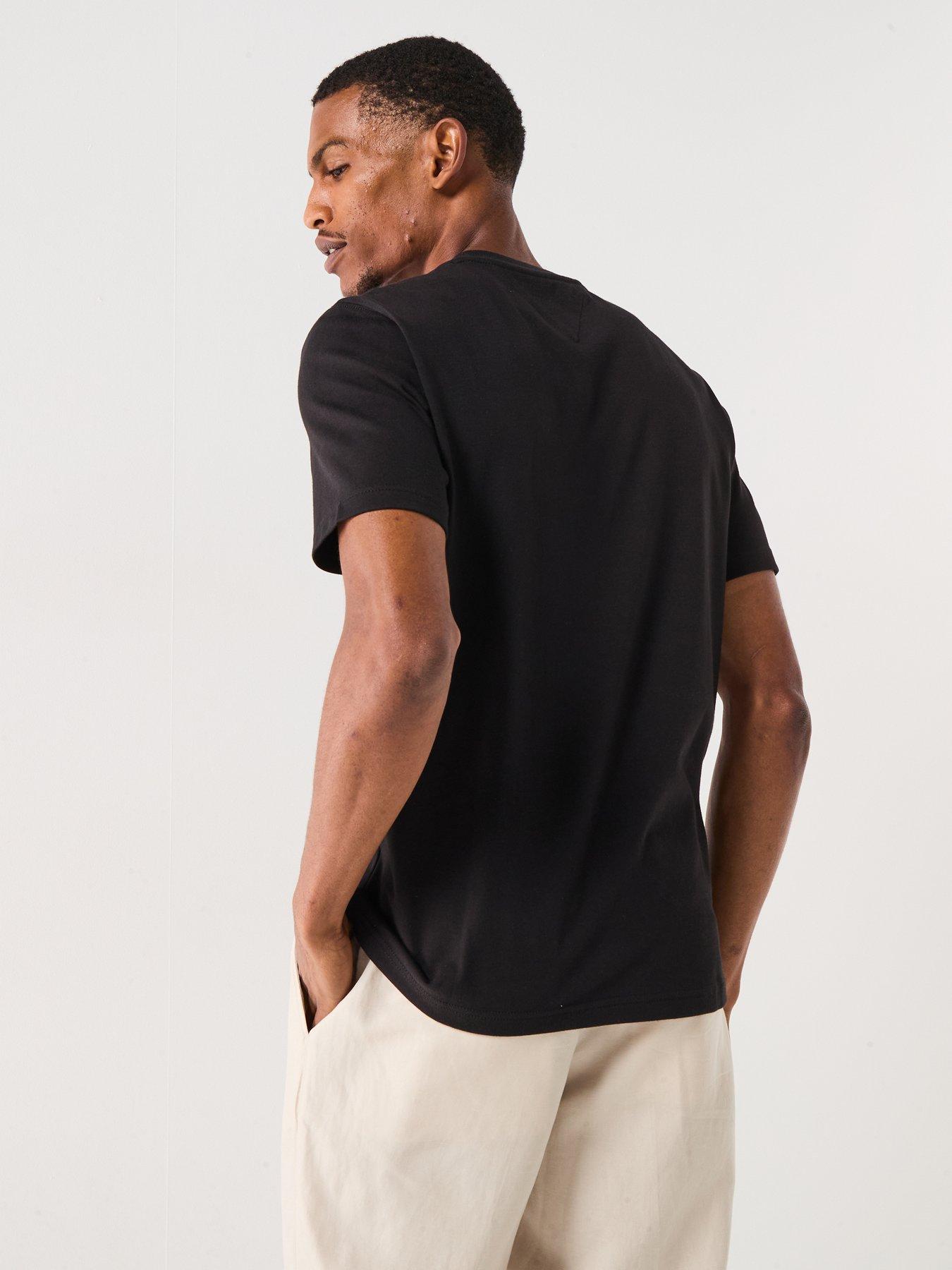 Image 2 of 6 of Tommy Hilfiger Icon Gold Script T-Shirt - Black