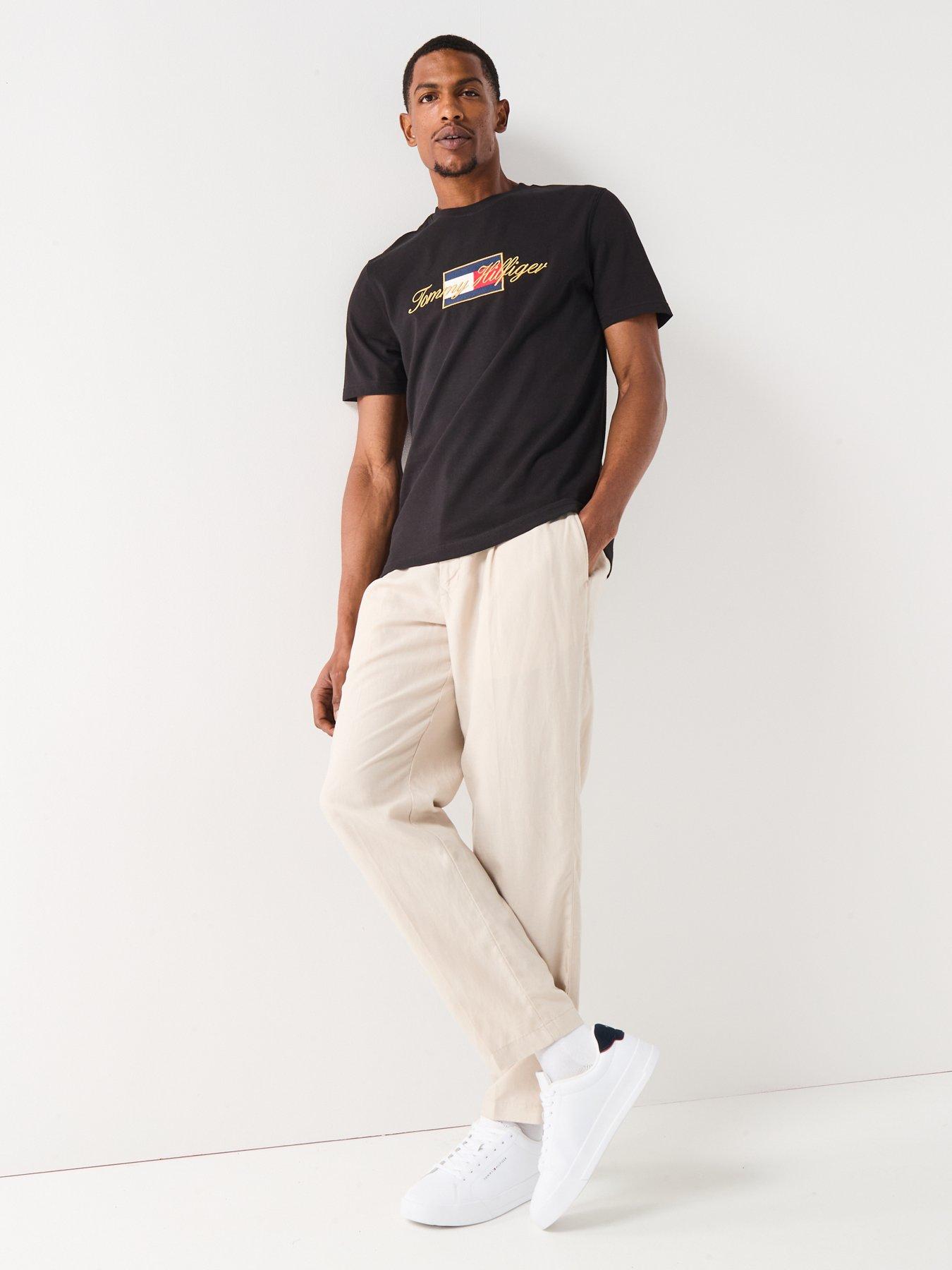 Image 3 of 6 of Tommy Hilfiger Icon Gold Script T-Shirt - Black