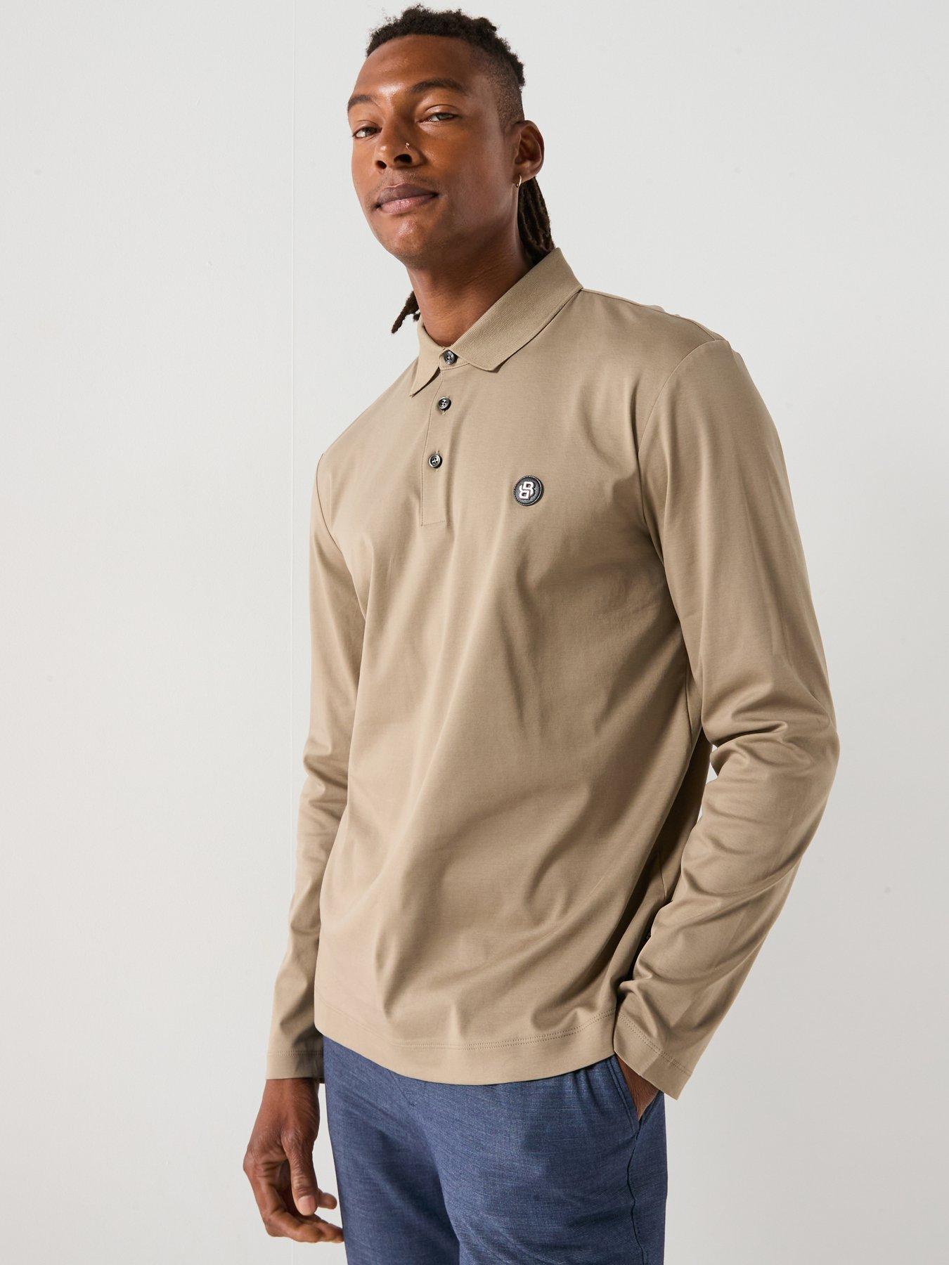 boss-nikel-logo-long-sleeve-polo-shirt-brown