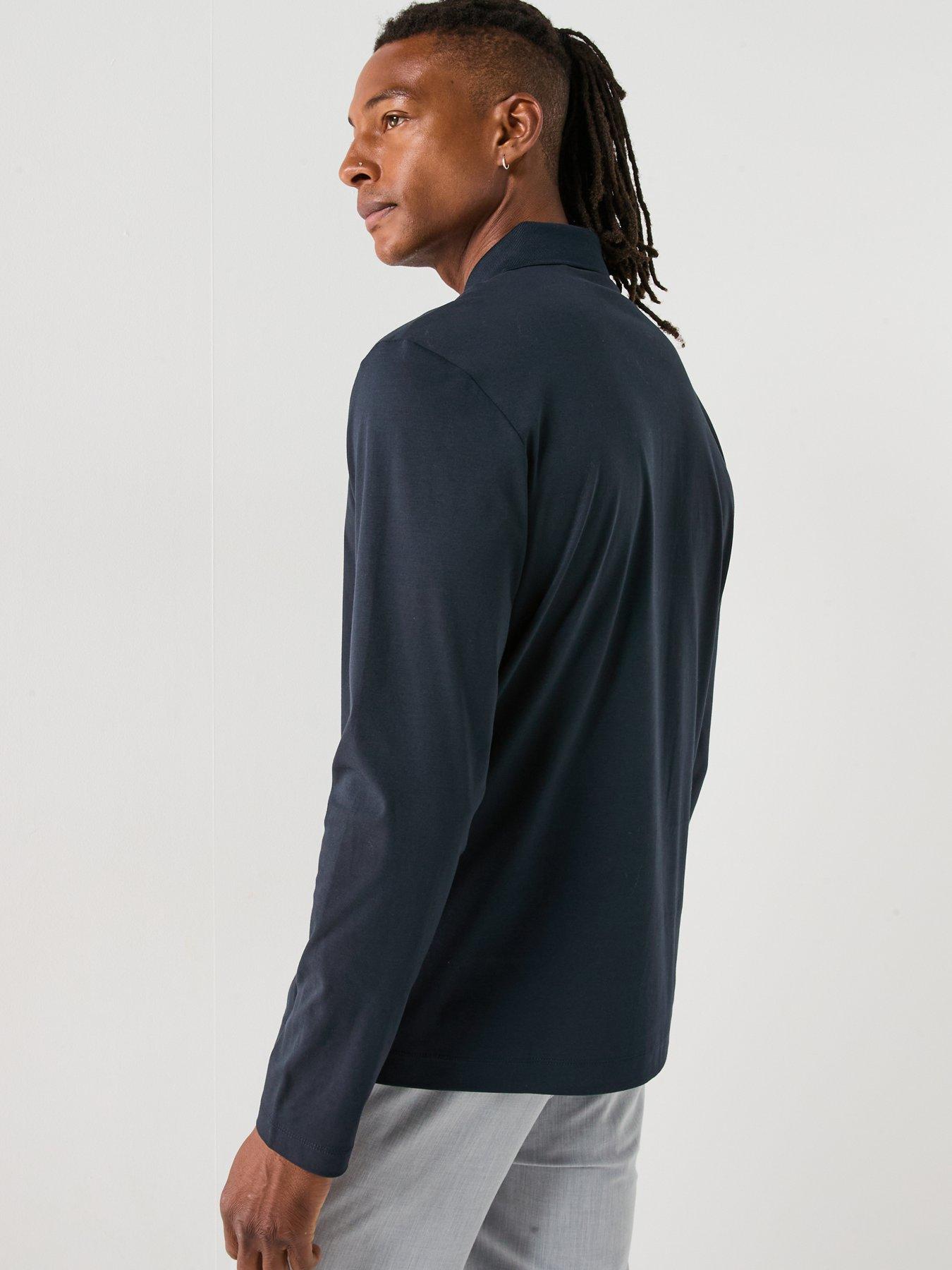  image of boss-c-paley-01-regular-fit-nikel-logo-long-sleeve-polo-shirt-navy