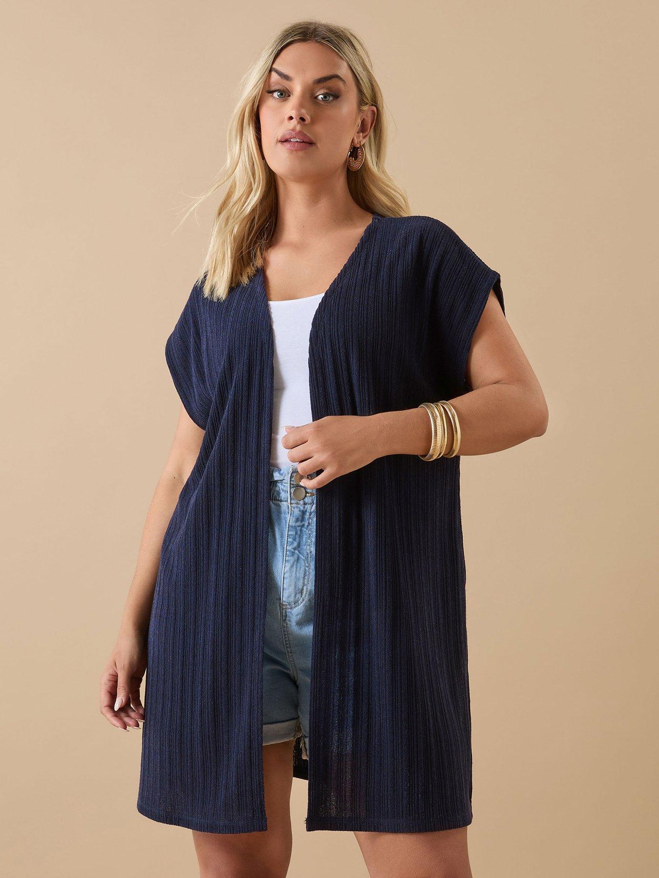 yours-curve-short-sleeve-cover-up-blue