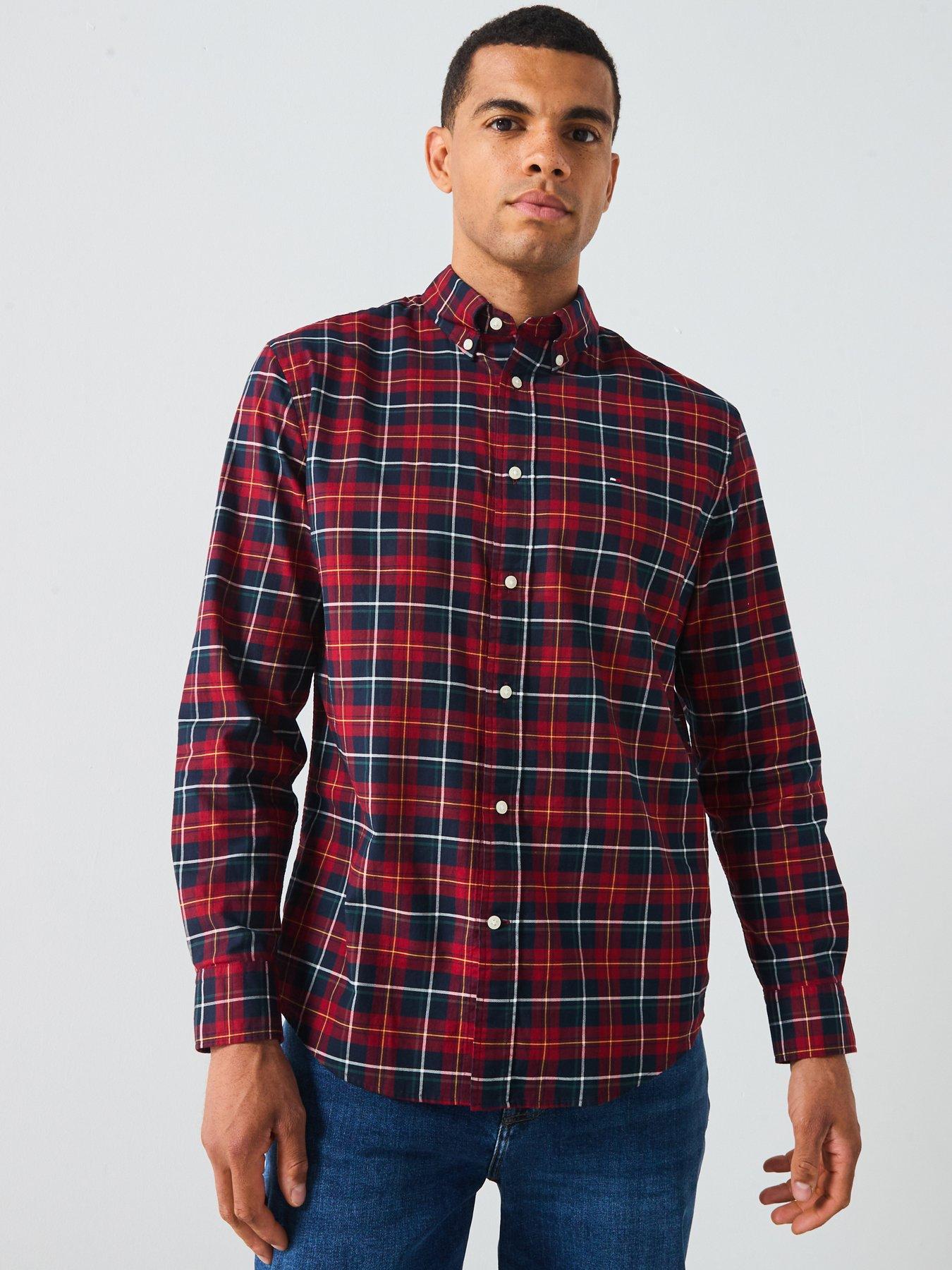 tommy-hilfiger-mercerized-tartan-long-sleeve-regular-fit-shirt-red